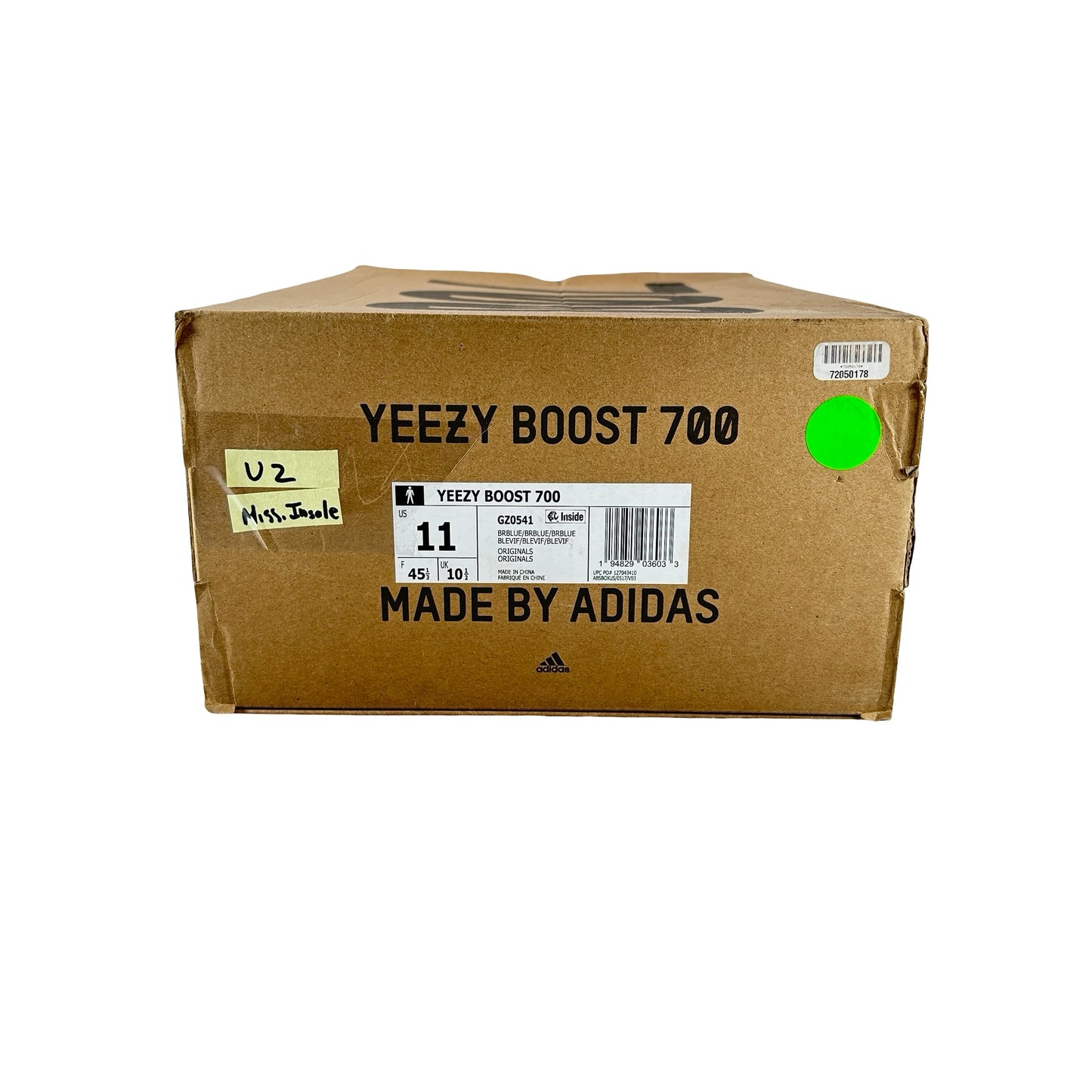 GZ0541 Adidas Yeezy Boost 700 Bright Blue [USED] - 11 M (Used2) (Missing Insole)