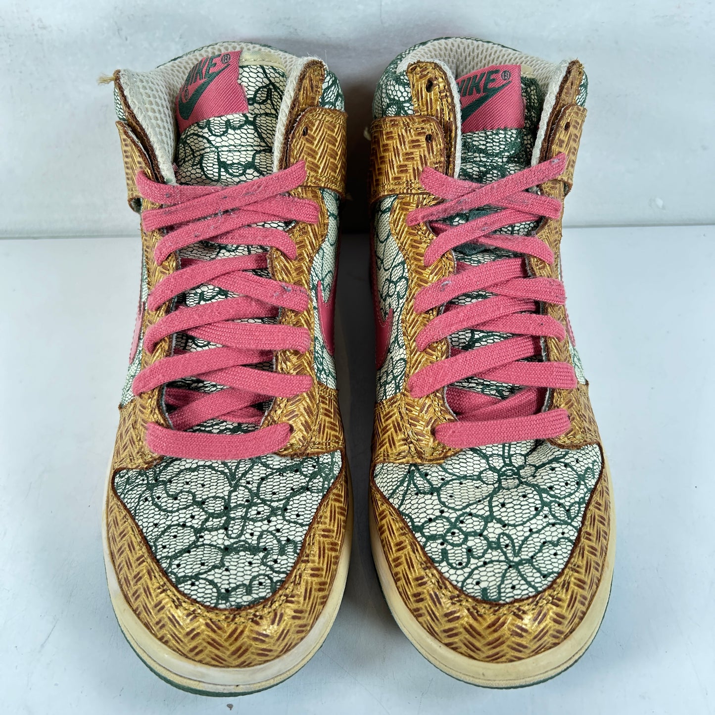 314385 361 Nike SB Dunk High Nori Desert Bloom Salmon Pink Floral [USED] - 5.5 M (Used) (Replace Box)