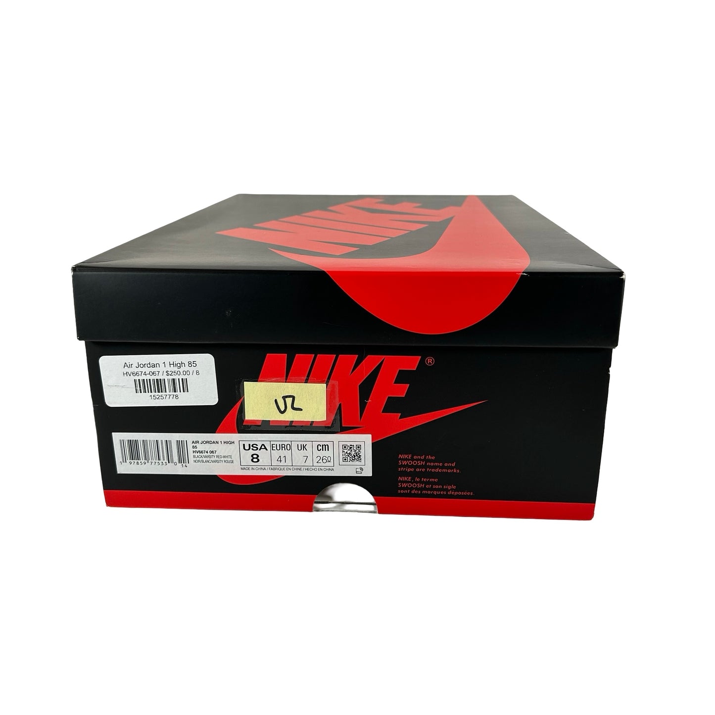 HV6674 067 Jordan 1 Retro High '85 OG Bred (2025) [USED] - 8 M (Used2)