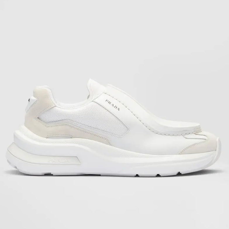 Prada Systeme Leather Sneaker White