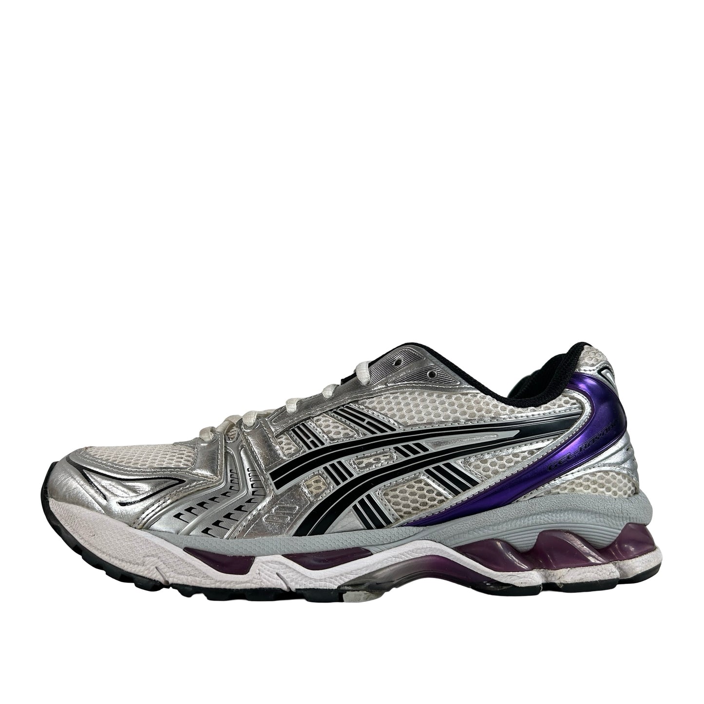 1202A056 111 ASICS Gel-Kayano 14 White Dark Grape (Women's) [USED] - 10 W (Used)