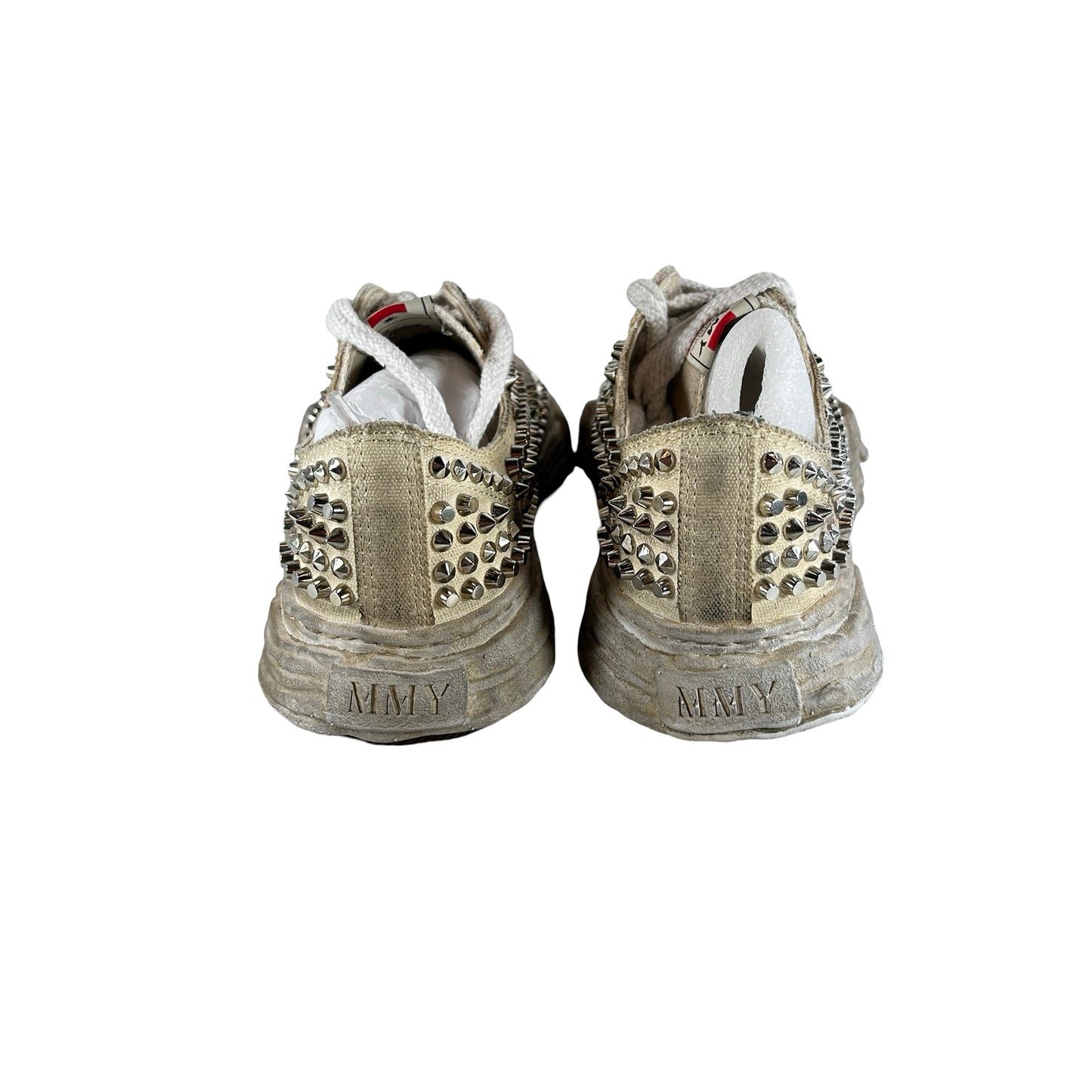 A13FW715 WHT Maison Mihara Yasuhiro Peterson 23 OG Sole Studded Canvas Low White [USED] - 41 EU / 8 M (Used)