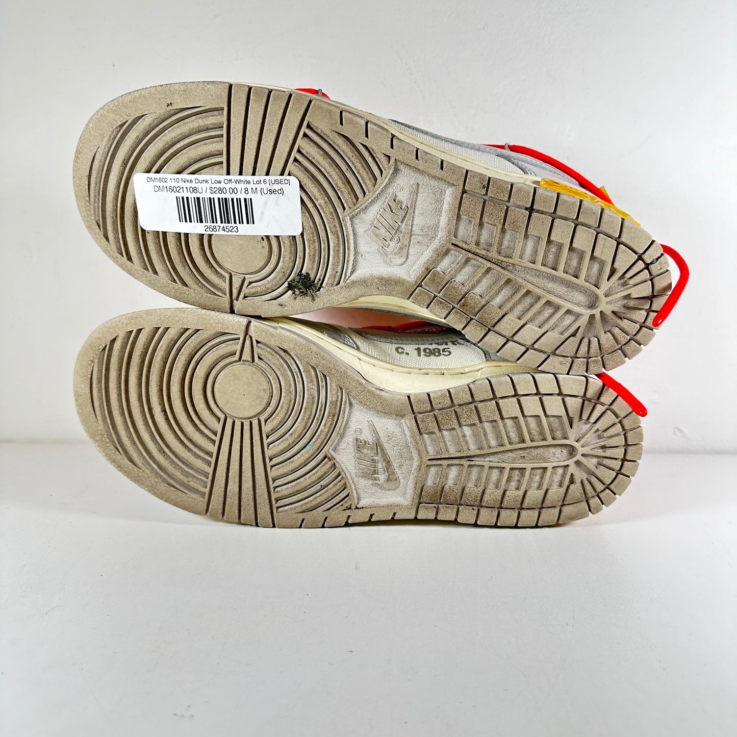 DM1602 110 Nike Dunk Low Off-White Lot 6 [USED] - 8 M (Used)