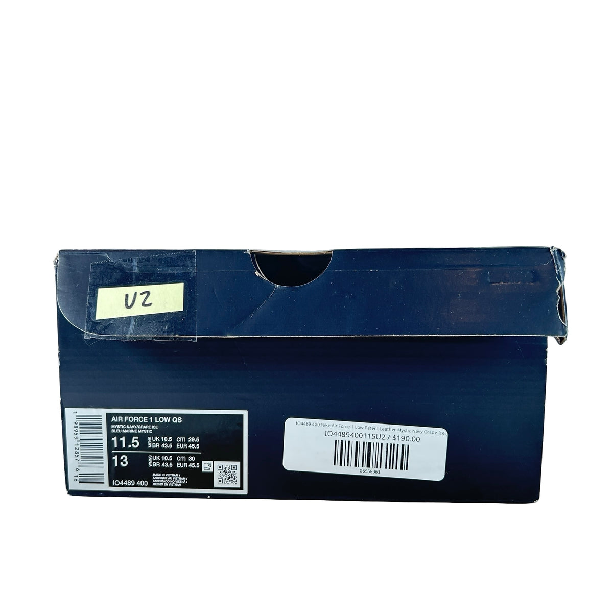 IO4489 400 Nike Air Force 1 Low Patent Leather Mystic Navy Grape Ice [USED] - 11.5 M (Used2)