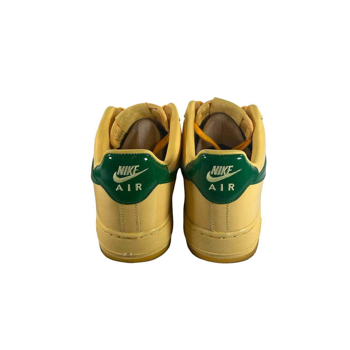 IO4489 700 Nike Air Force 1 Low Patent Leather Topaz Gold Pine Green [USED] - 8.5 M (Used)