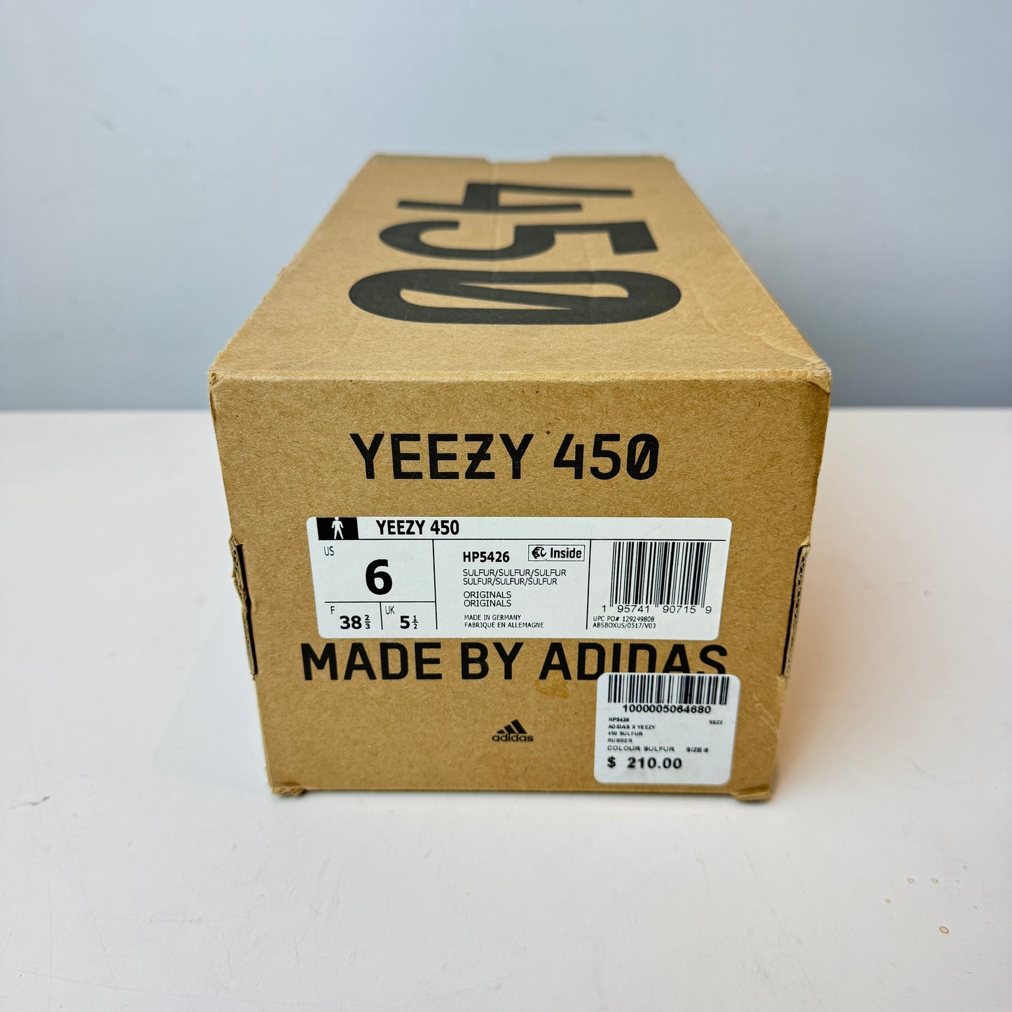 HP542 6adidas Yeezy 450 Sulfur [USED] - 6 M (Used)