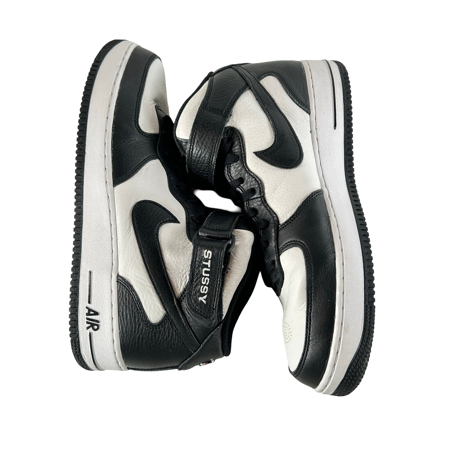DJ7840 002 Nike Air Force 1 Mid Stussy Grey Black [USED] - 11 M (Used) (No Box)
