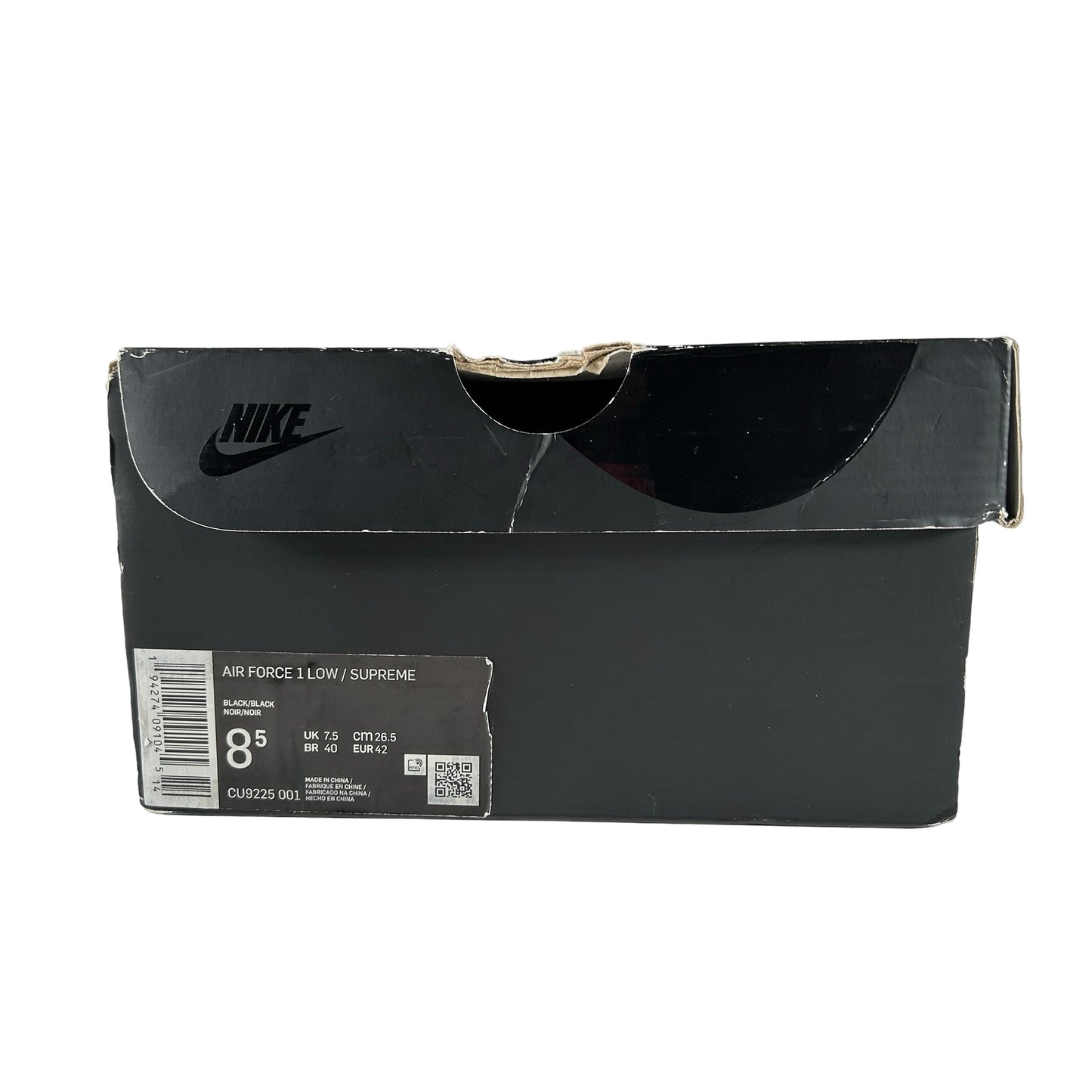 CU9225 001 Air Force 1 Low Supreme Black [USED] - 8.5 M (Used2)