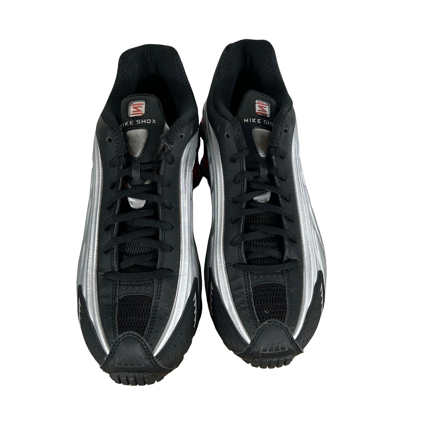 HQ1988 002 Nike Shox R4 Black Metallic Silver (2025) [USED] - 8 M (Used) (No Box)