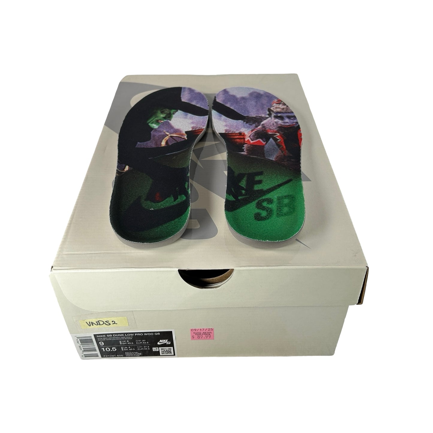 FZ1291 600 Nike SB Dunk Low The Wizard of Oz Poppy Field [USED] - 9 M (VNDS2)