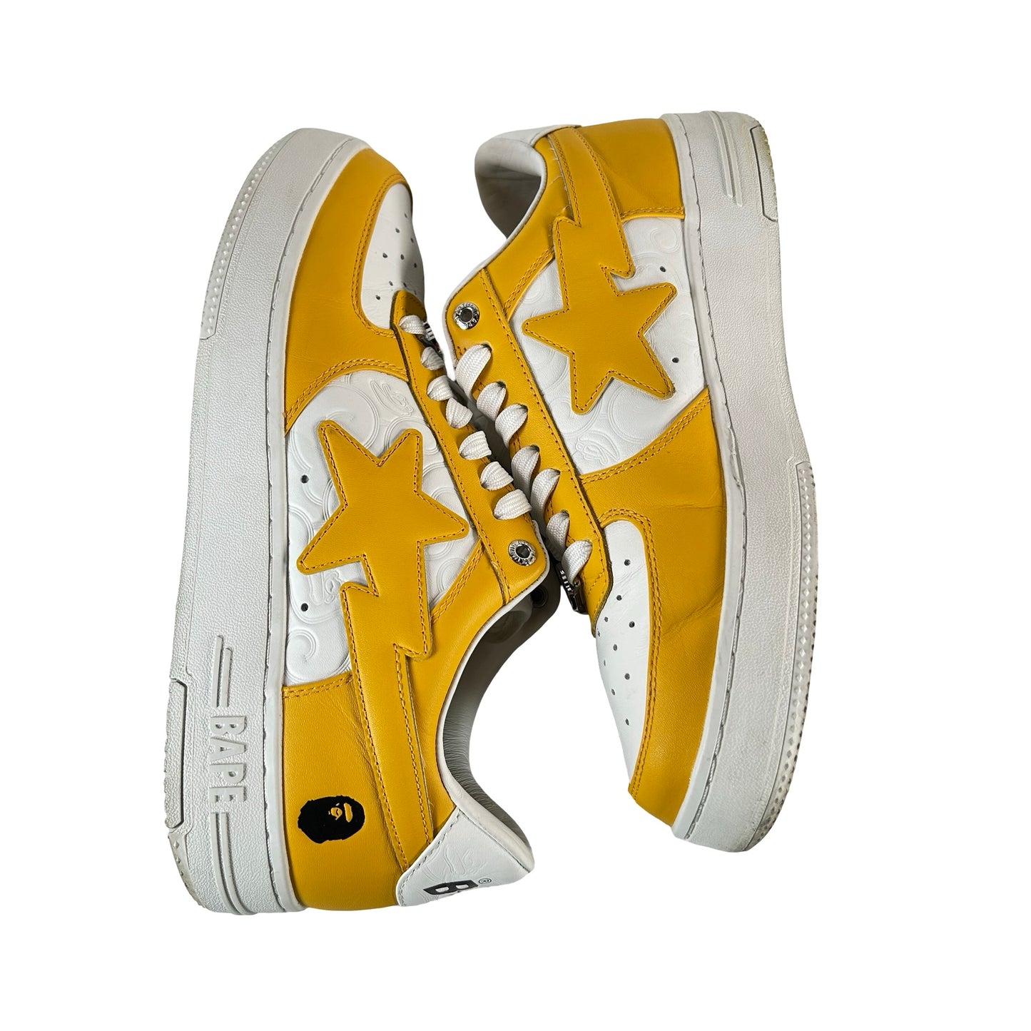 1L30191305 A Bathing Ape Bape Sta Low #3 White Orange Cloud Camo [USED] - 11 M (Used)