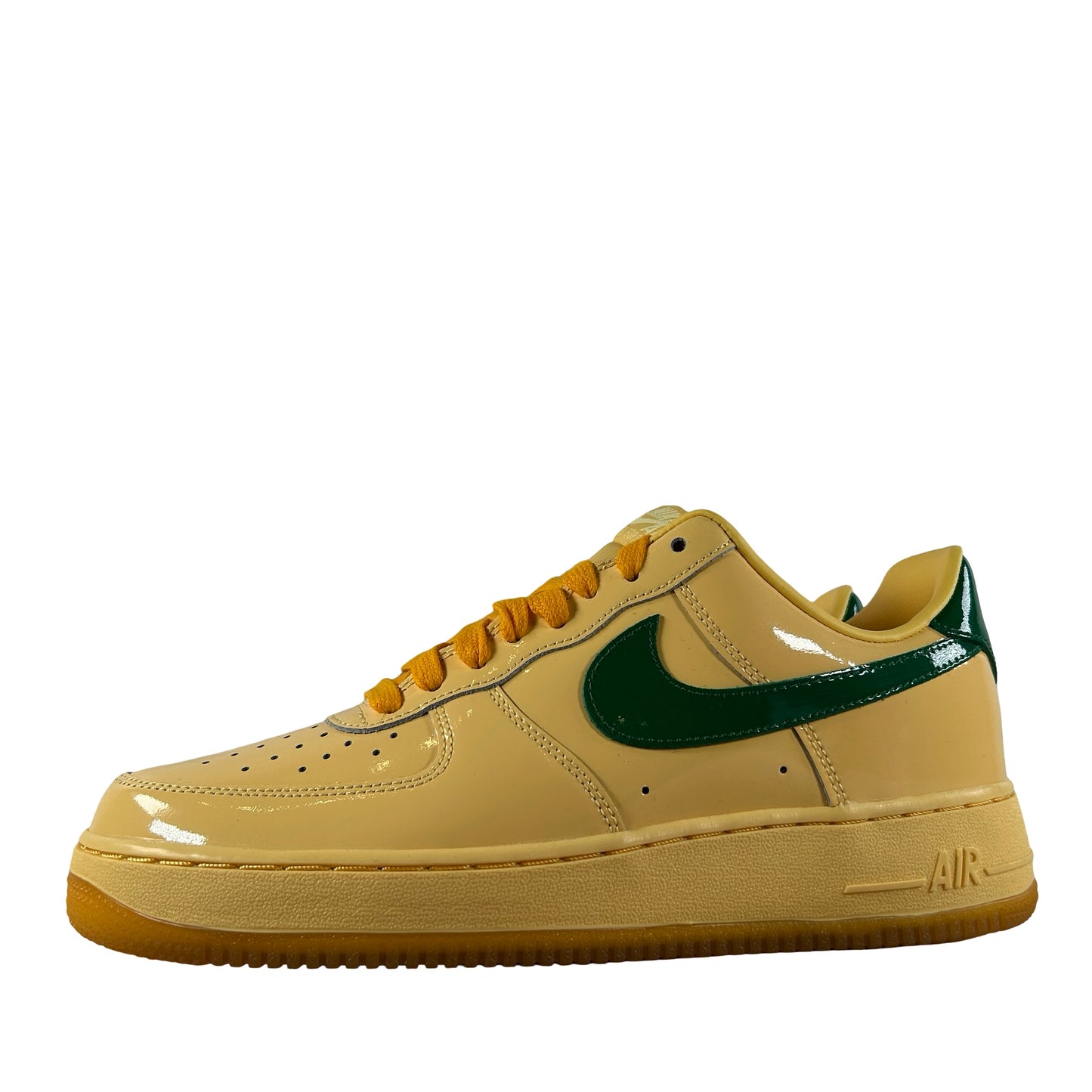 IO4489 700 Nike Air Force 1 Low Patent Leather Topaz Gold Pine Green [USED] - 9 M (Used2)