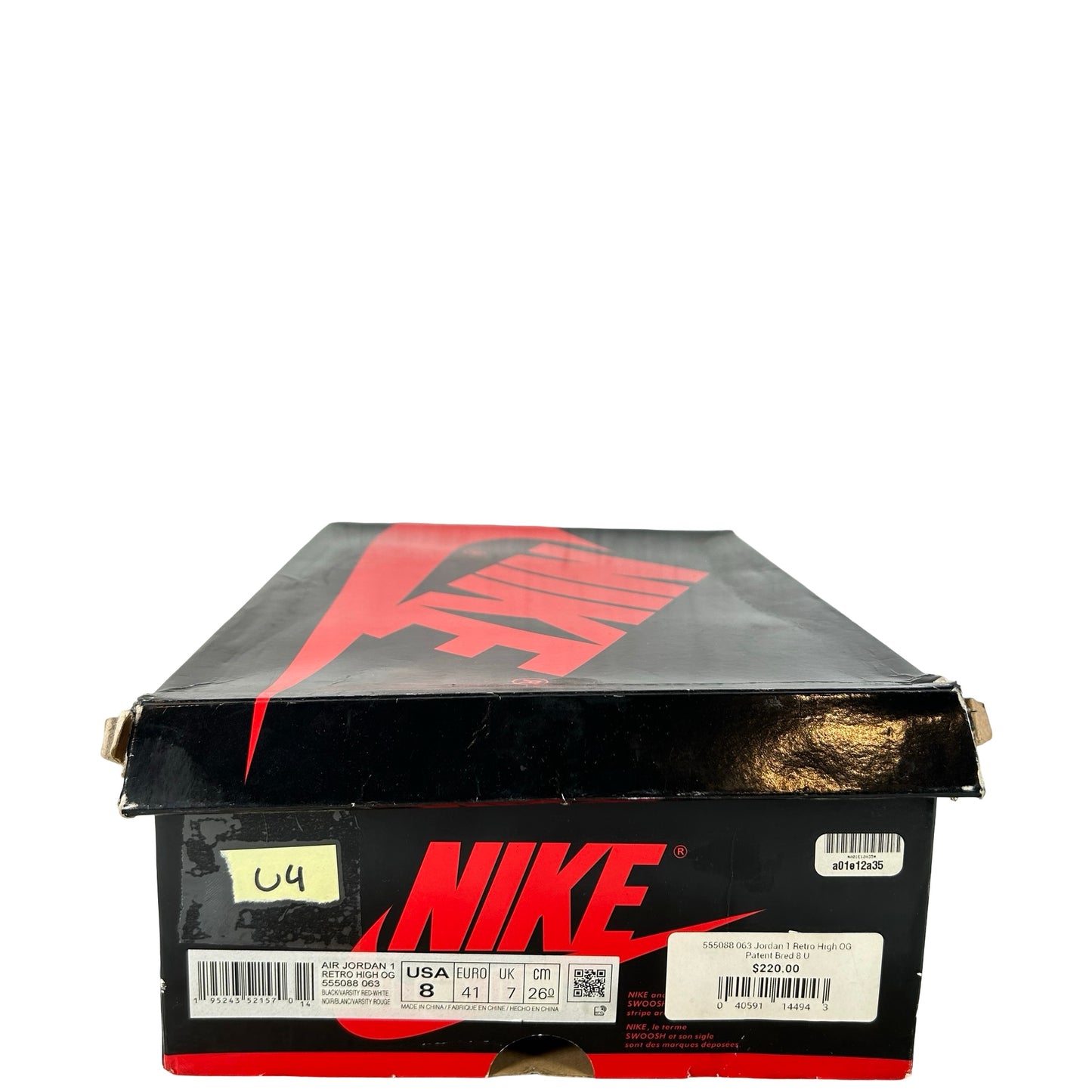 555088 063 Jordan 1 Retro High OG Patent Bred [USED] - 8 M (Used4)