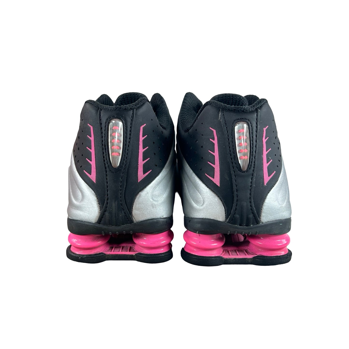 AR3565 012 Nike Shox R4 Black Metallic Silver Pinksicle (Women's) [USED] - 11 W (Used)