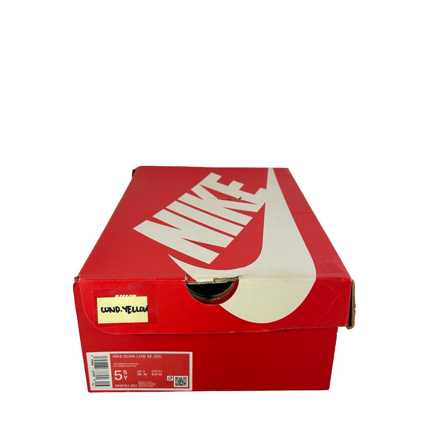 DH9764 001 Nike Dunk Low Black White Metallic (GS) [CONDITIONAL] - 5.5 Y (Yellowing)