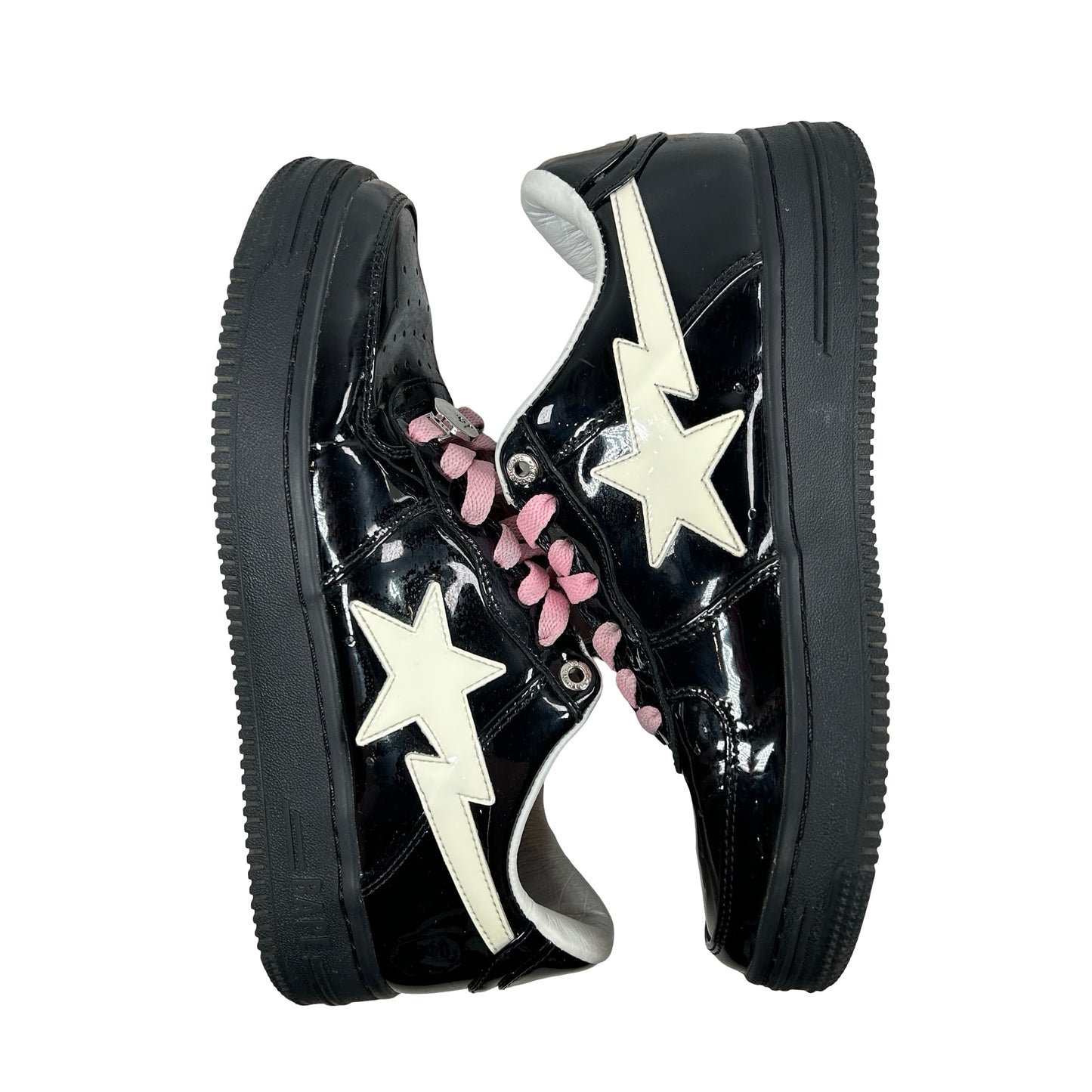 1K30 191 302 BLK A Bathing Ape Bape Sta #2 Black Patent [USED] - 7 M (Used) (No Box)