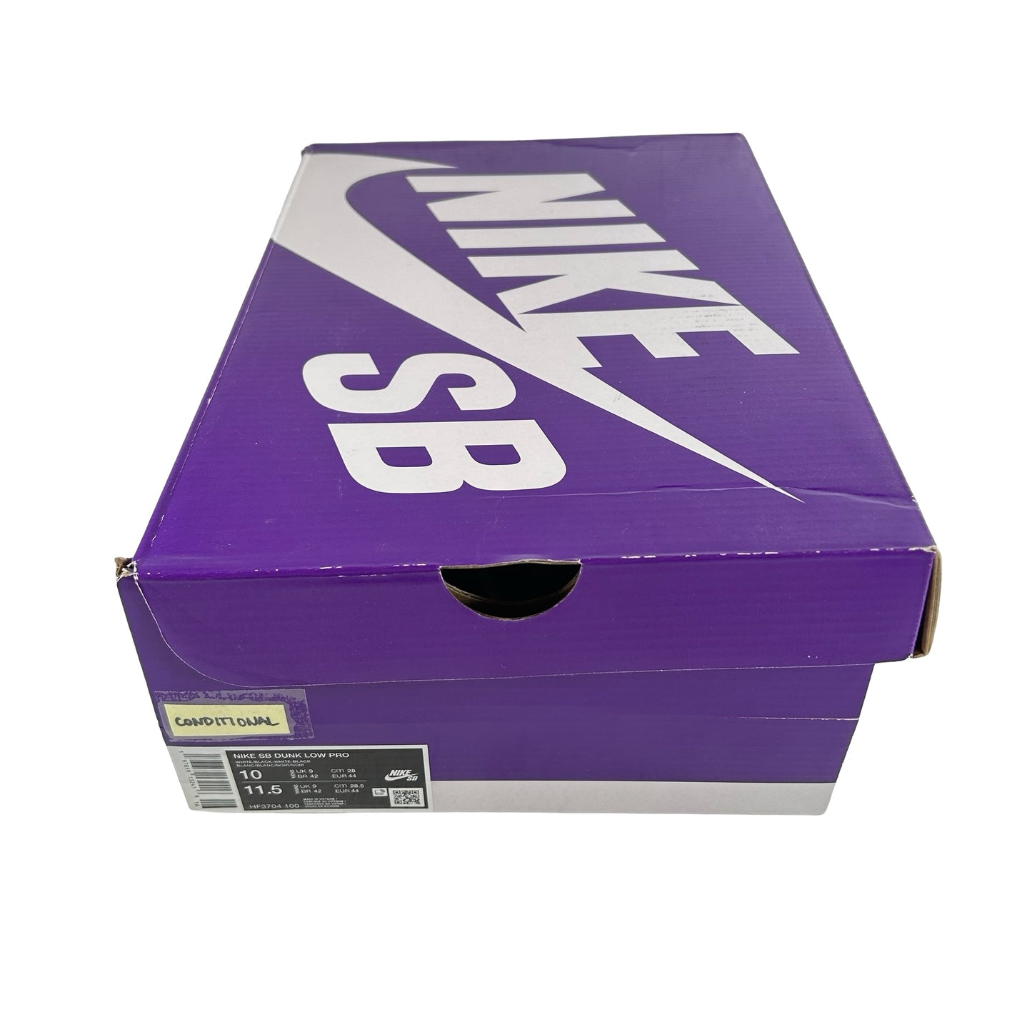 HF3704 100 Nike SB Dunk Low White Black [CONDITIONAL] - 10 M (Small Mark on Left Sole)
