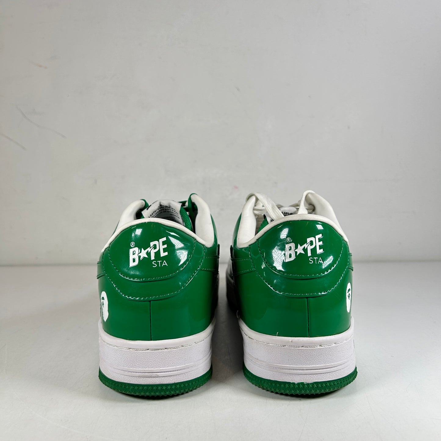 A Bathing Ape Bape Sta Patent Leather Green White [USED] - 9.5 M (Used) (Replace Box)