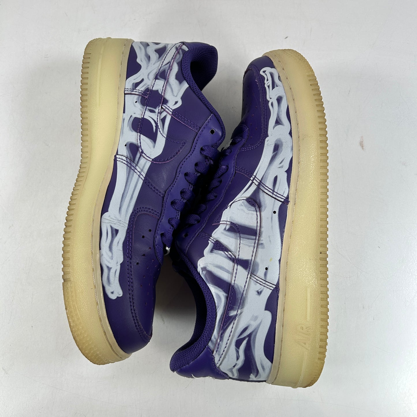 CU8067 500 Nike Air Force 1 Low '07 QS Purple Skeleton Halloween [USED] - 7.5 M (Used) (No Box)