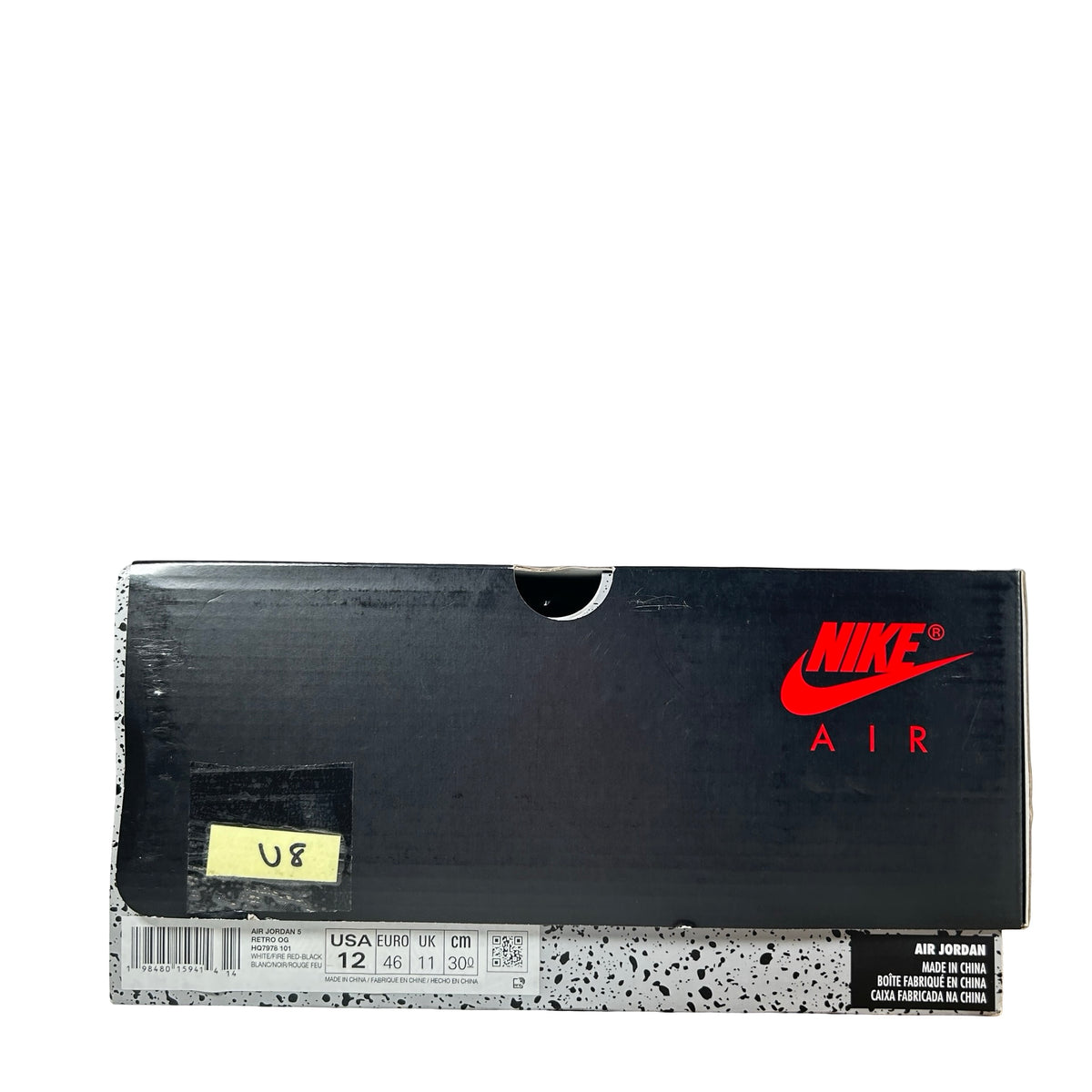HQ7978 101 Jordan 5 Retro Fire Red Black Tongue (2025) [USED] - 12 M (Used8)