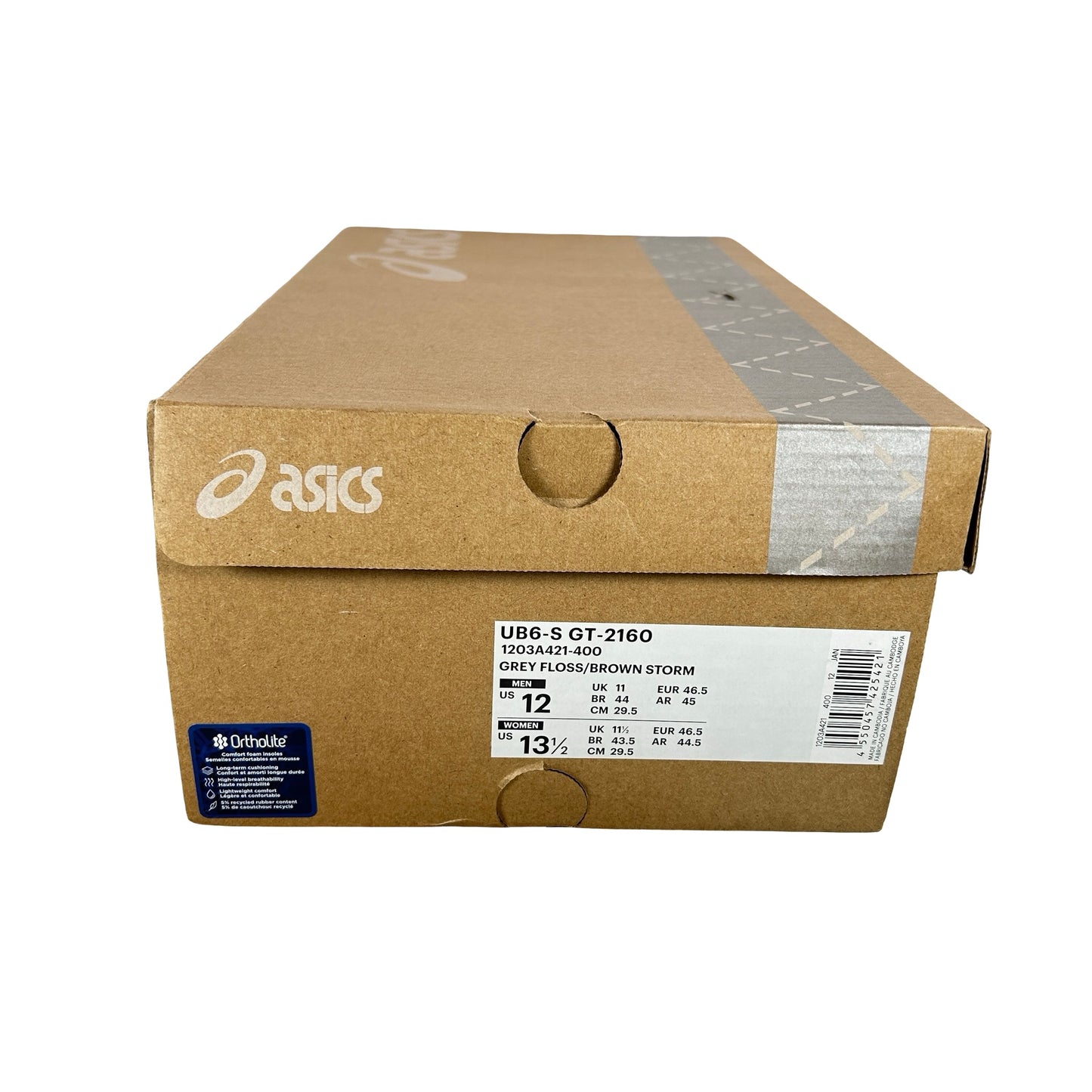 1203A421 400 ASICS UB6-S GT-2160 Kiko Kostadinov Grey Floss Brown Storm [USED] - 12 M (Used)