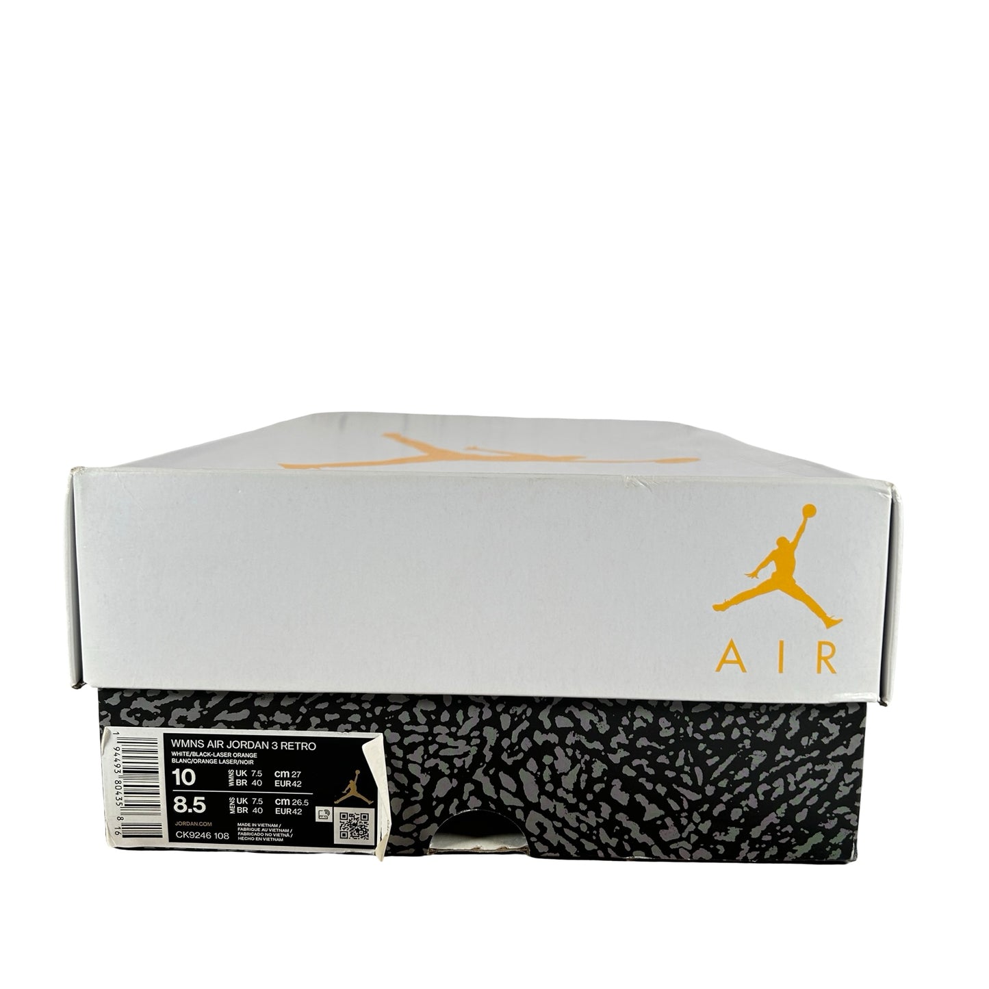 CK9246 108 Jordan 3 Retro Laser Orange (Women's) [USED] - 10 W (Used)