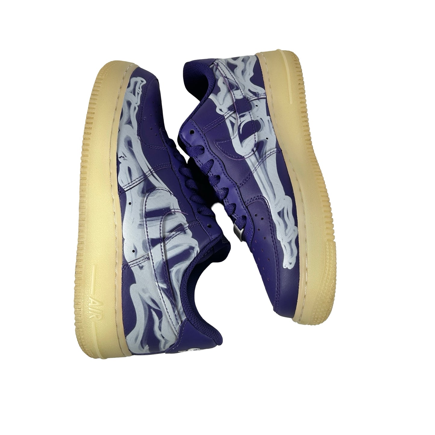 CU8067 500 Nike Air Force 1 Low '07 QS Purple Skeleton Halloween [USED] - 6 M (Used3)