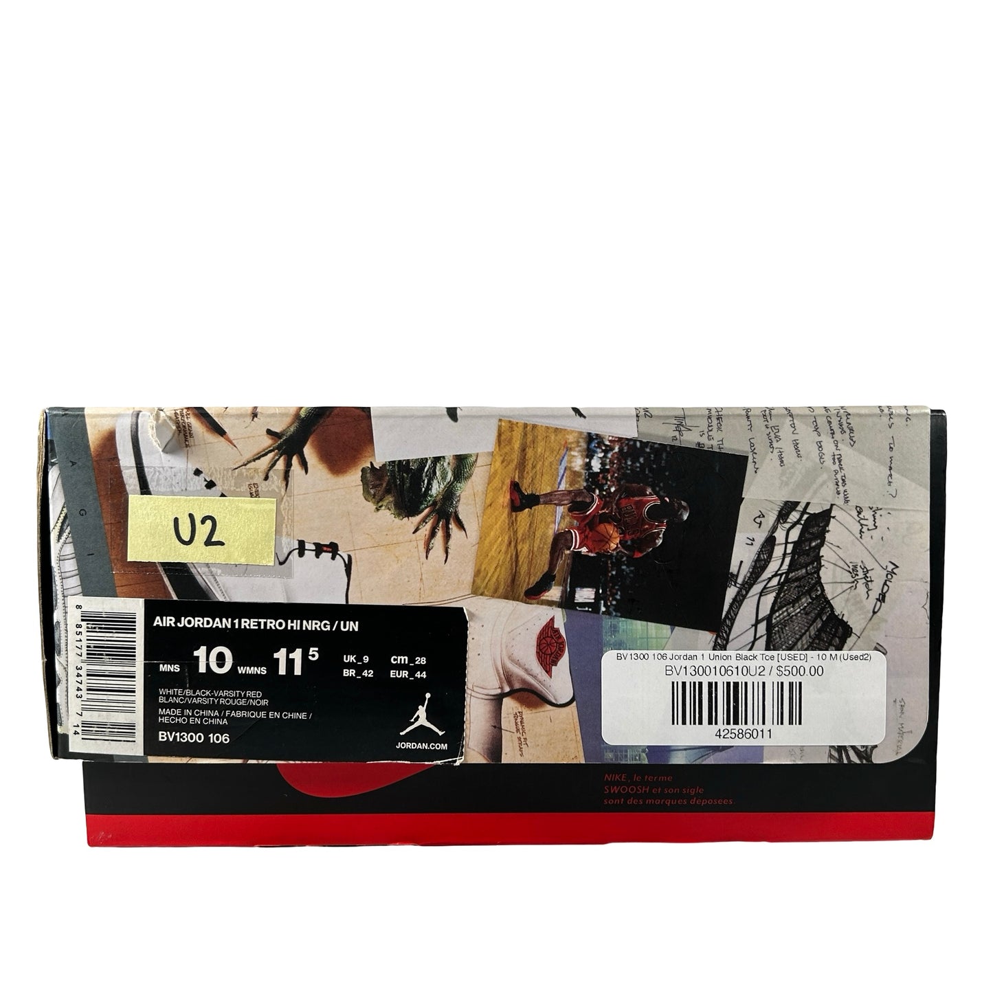 BV1300 106 Jordan 1 Union Black Toe [USED] - 10 M (Used2)