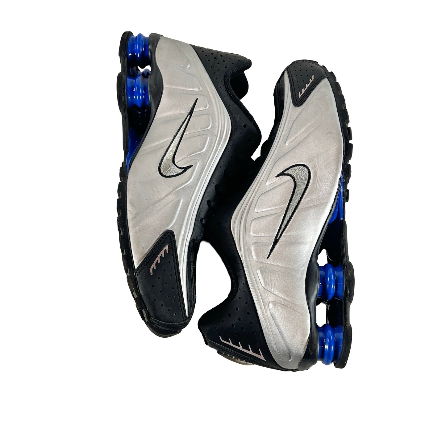 AR3565 006 Nike Shox R4 Metallic Silver Black Racer Blue (Women's) [USED] - 10 W (Used) (No Box)