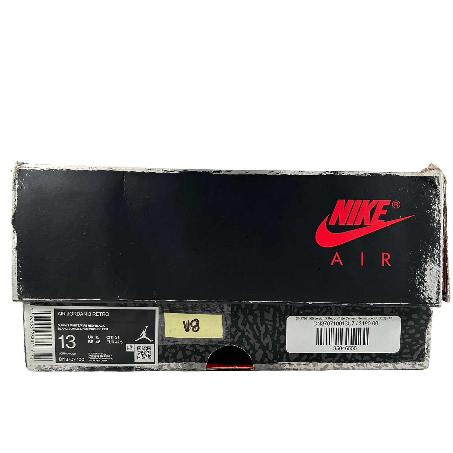 DN3707 100 Jordan 3 Retro White Cement Reimagined [USED] - 13 M (Used8)