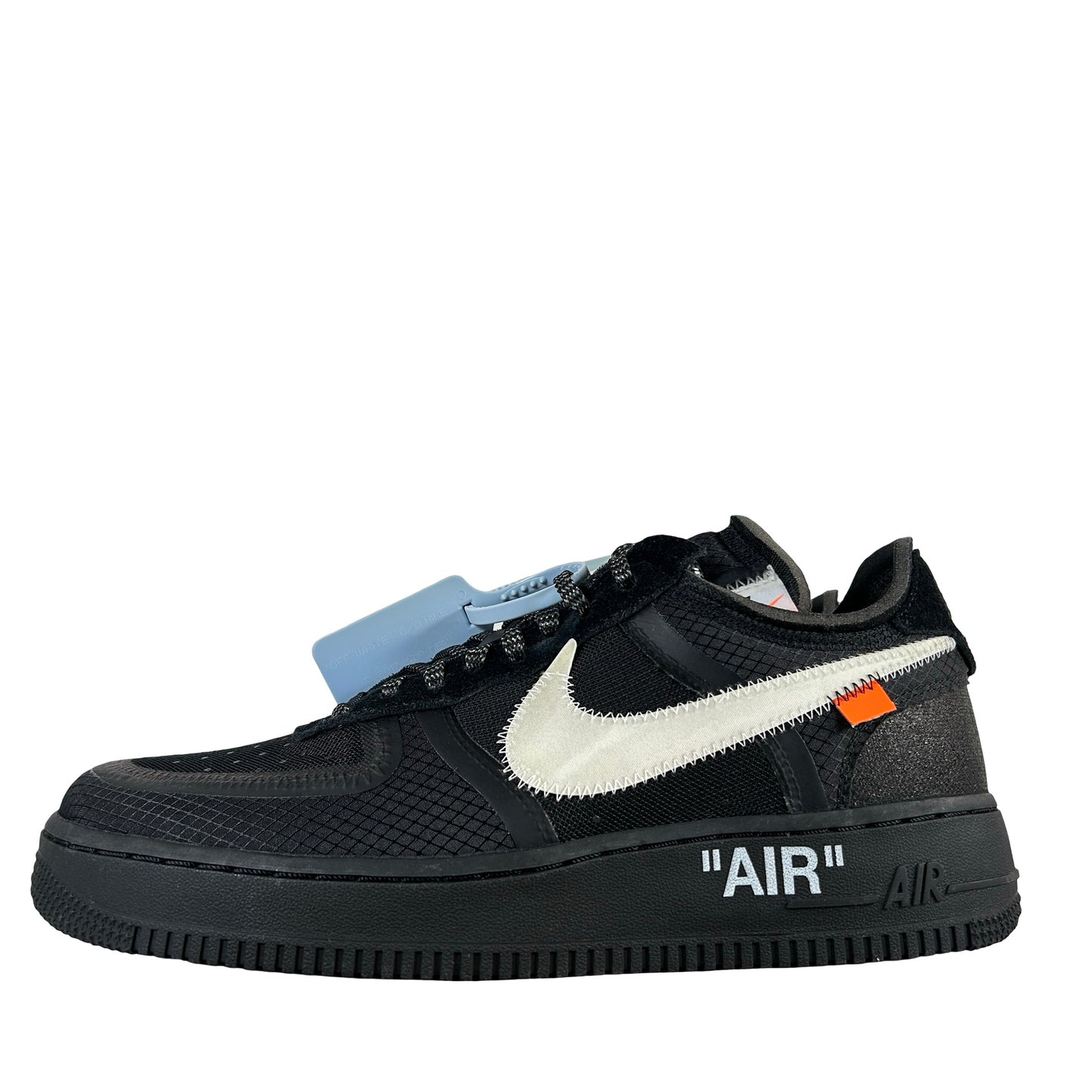 AO4606 001 Nike Air Force 1 Low Off-White Black White - 9 M (Swooshes Slightly Yellowing)