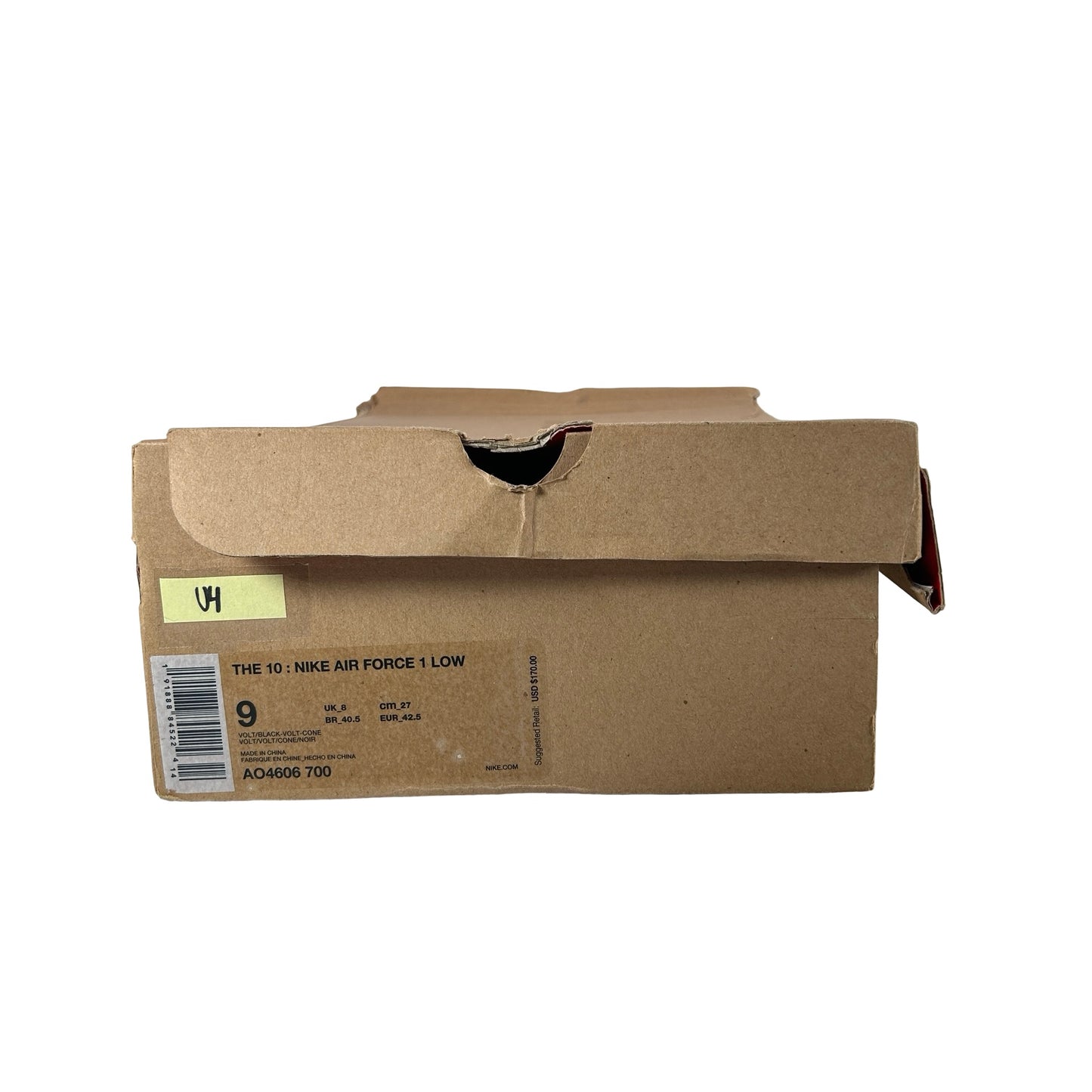 AO4606 700 Nike Air Force 1 Low Off-White Volt [USED] - 9 M (Used4)
