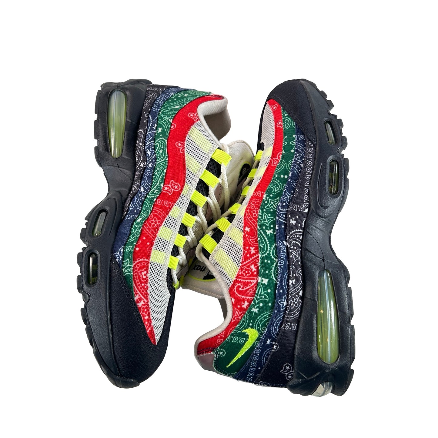 IQ0620 100 Nike Air Max 95 OG Big Bubble Neon Paisley Bandana [USED] - 12 M (Used) (No Box)