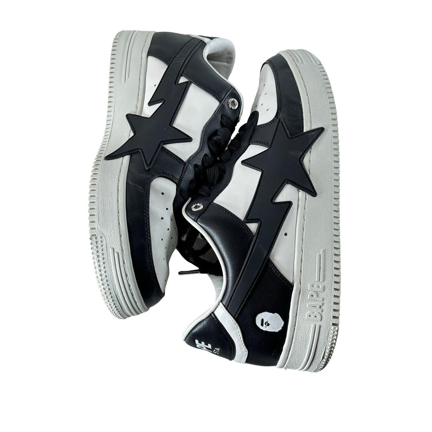 1K20 191 314 BLK A Bathing Ape Bape Sta OS #2 White Black [USED] - 11 M (Used) (Replace Box)
