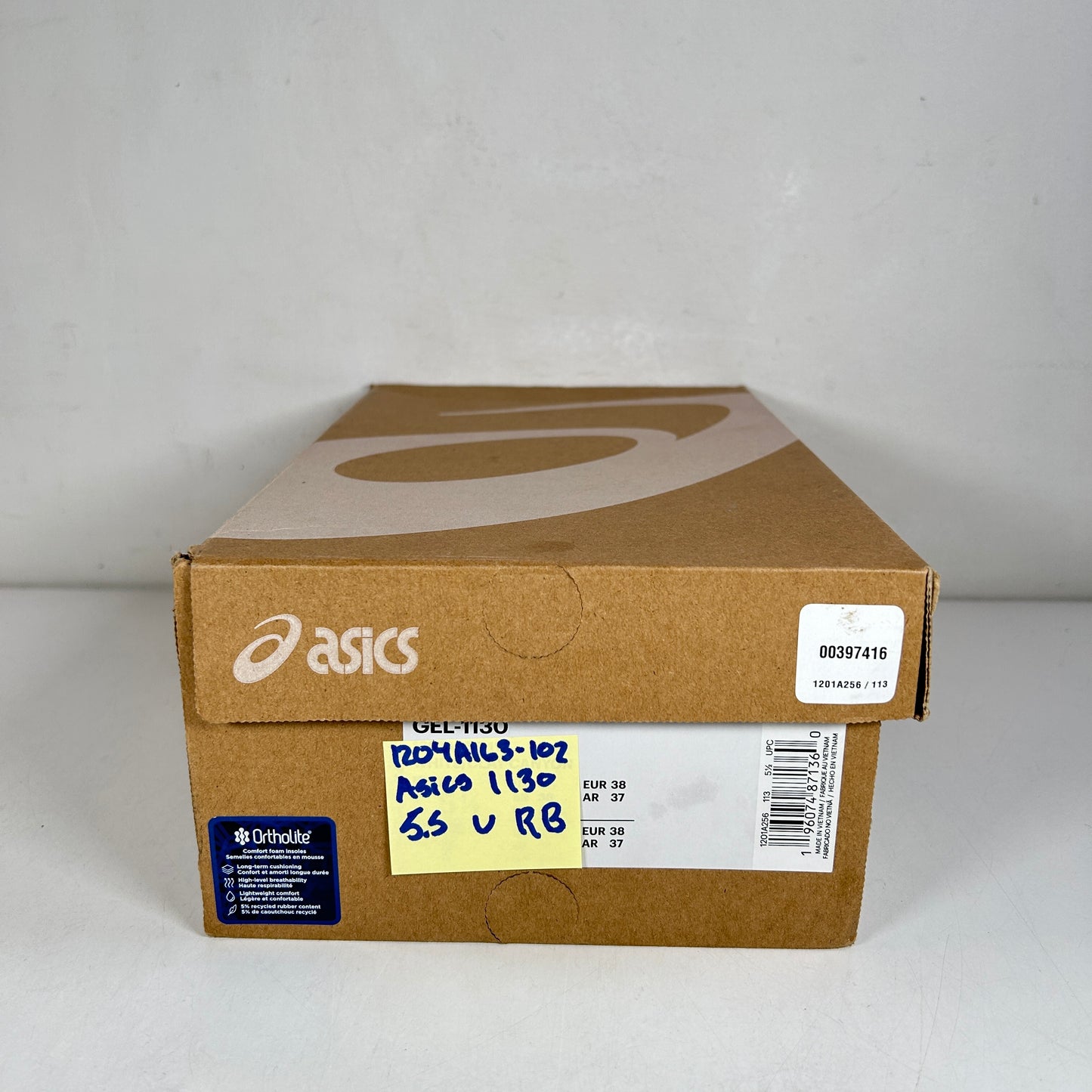 1204A163 102 ASICS Gel-1130 White Aqua (GS) [USED] - 5.5 M (Used) (Replace Box)