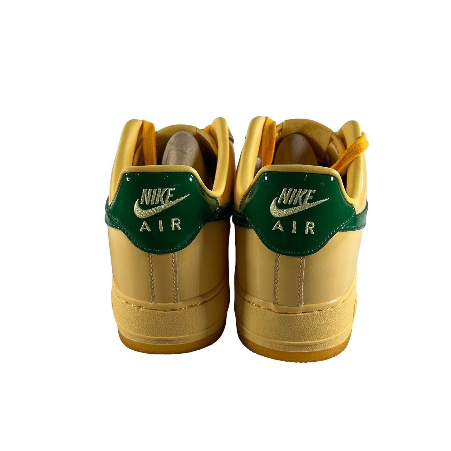 IO4489 700 Nike Air Force 1 Low Patent Leather Topaz Gold Pine Green [USED] - 10 M (Used)