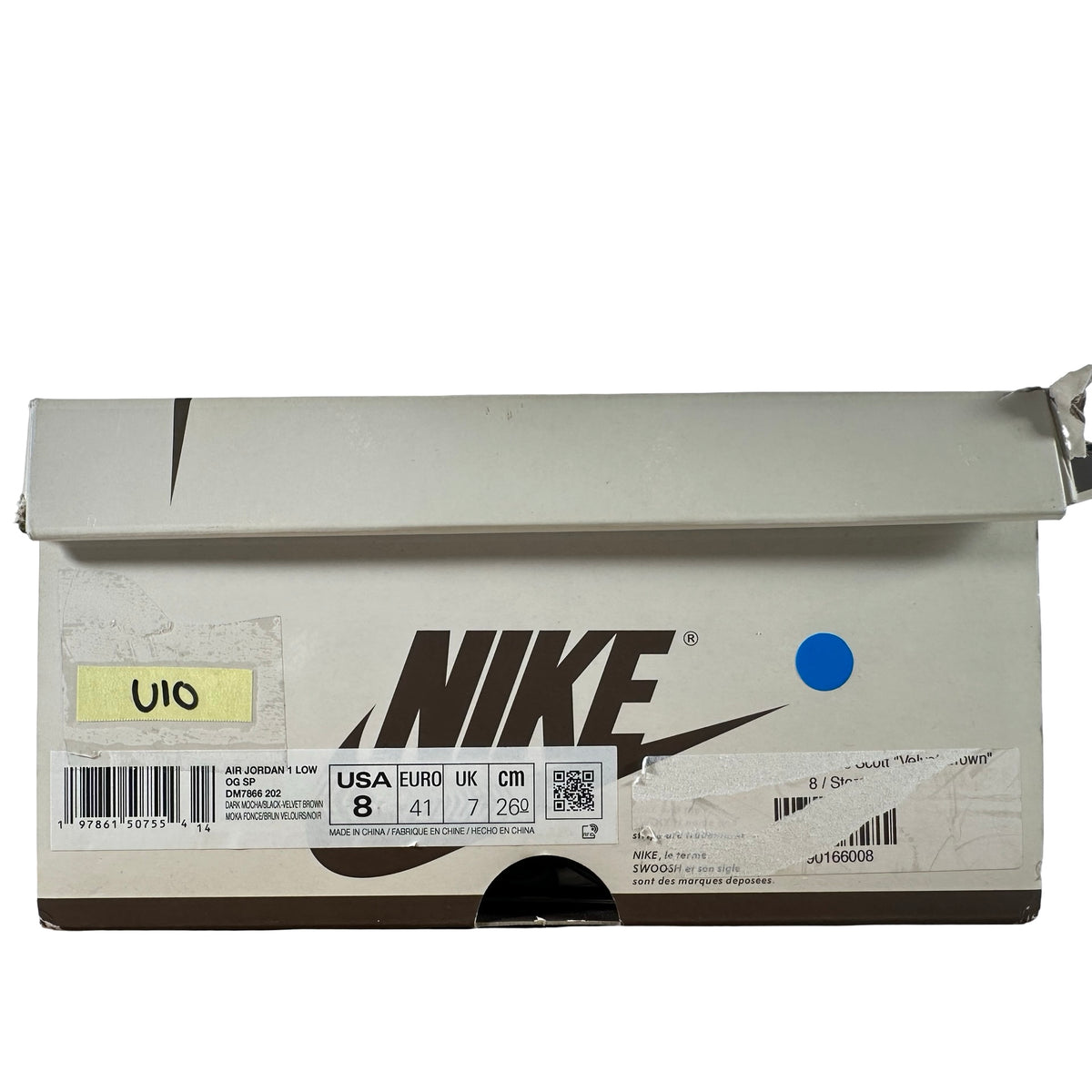 DM7866 202 Jordan 1 Retro Low OG SP Travis Scott Velvet Brown [USED] - 8 M (Used10)
