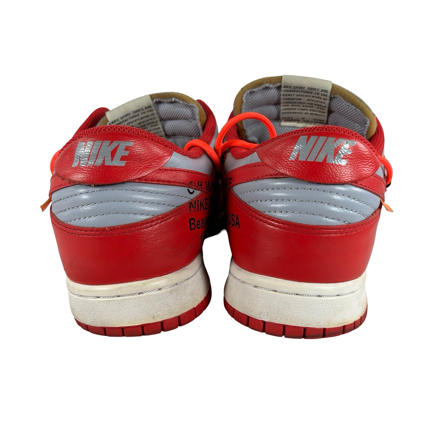 CT0856 600 Nike Dunk Low Off-White University Red [USED] - 10 M (Used3)