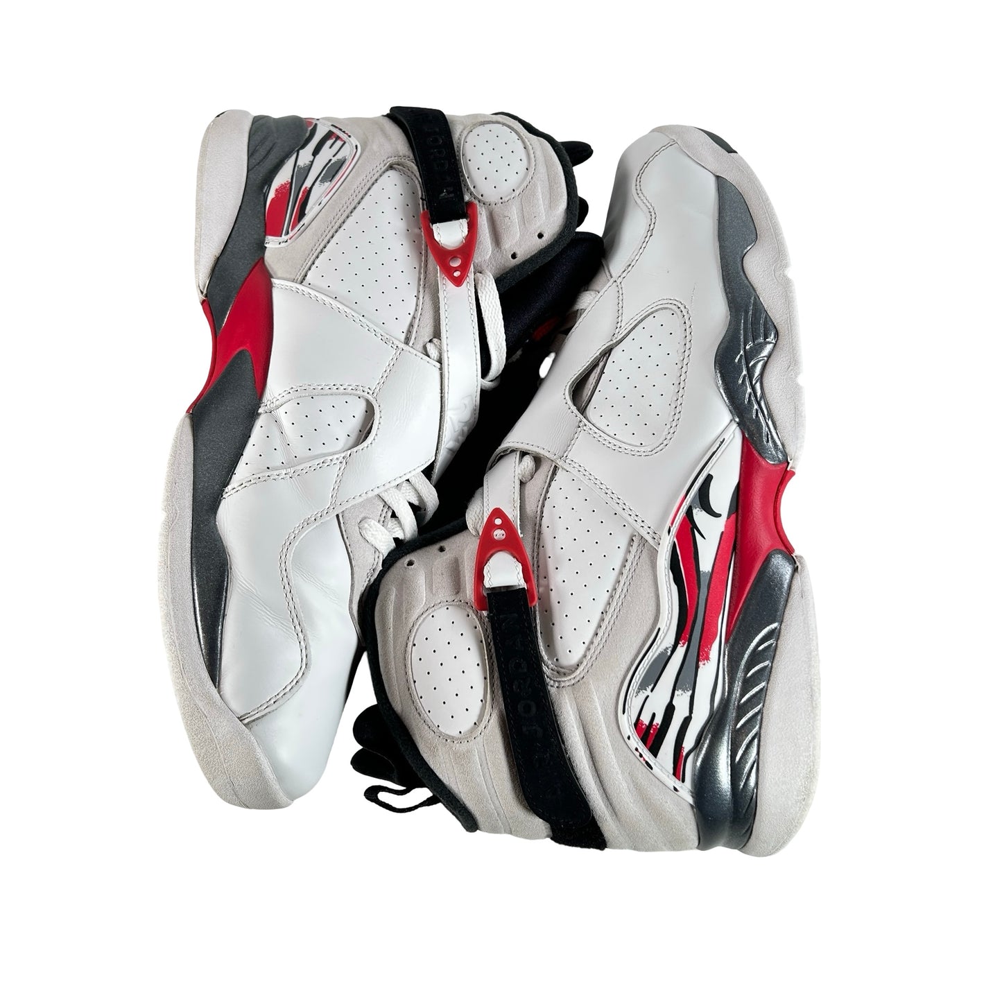 305381 100 Jordan 8 Retro White True Red (2025) [USED] - 13 M (Used)