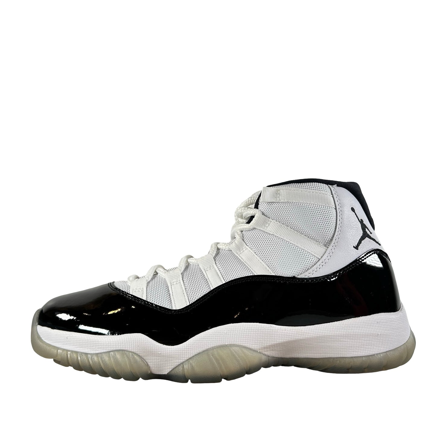 378037 100 Jordan 11 Concord - 9.5 M (Yellowing Soles) (Glue Stain)