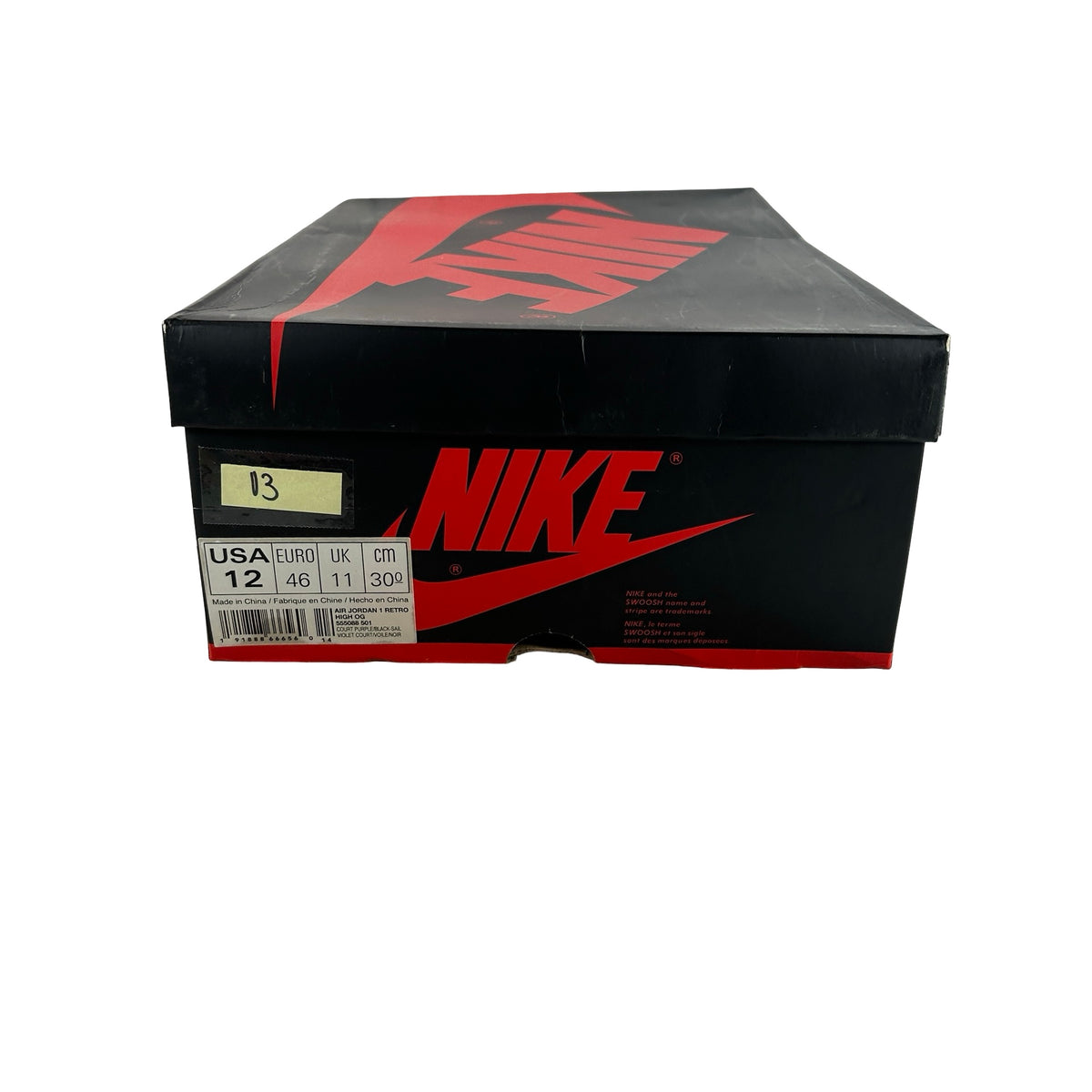 555088 501 Jordan 1 Court Purple [USED] - 12 M (Used3)