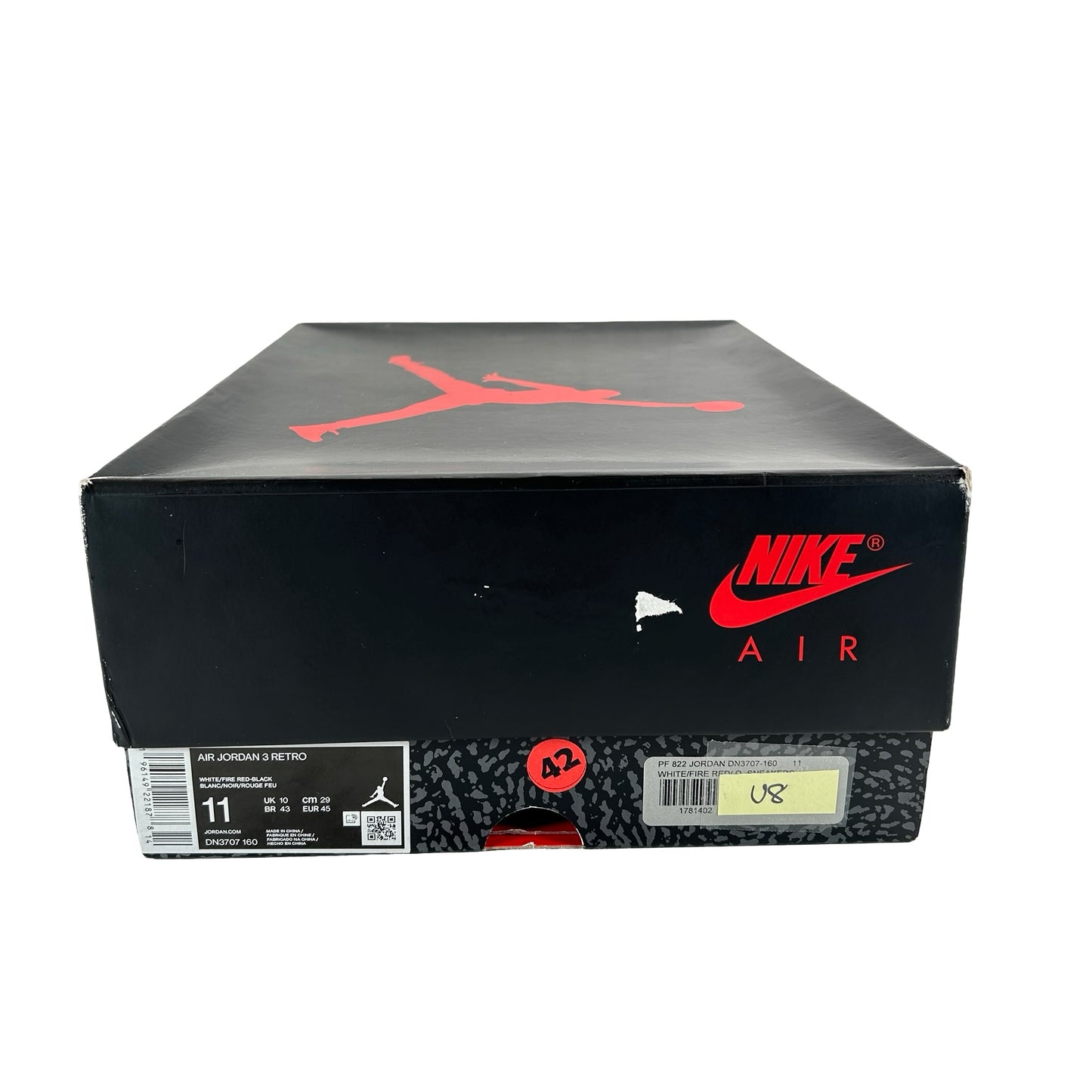 DN3707 160 Jordan 3 Retro Fire Red (2022) [USED] - 11 M (Used8)