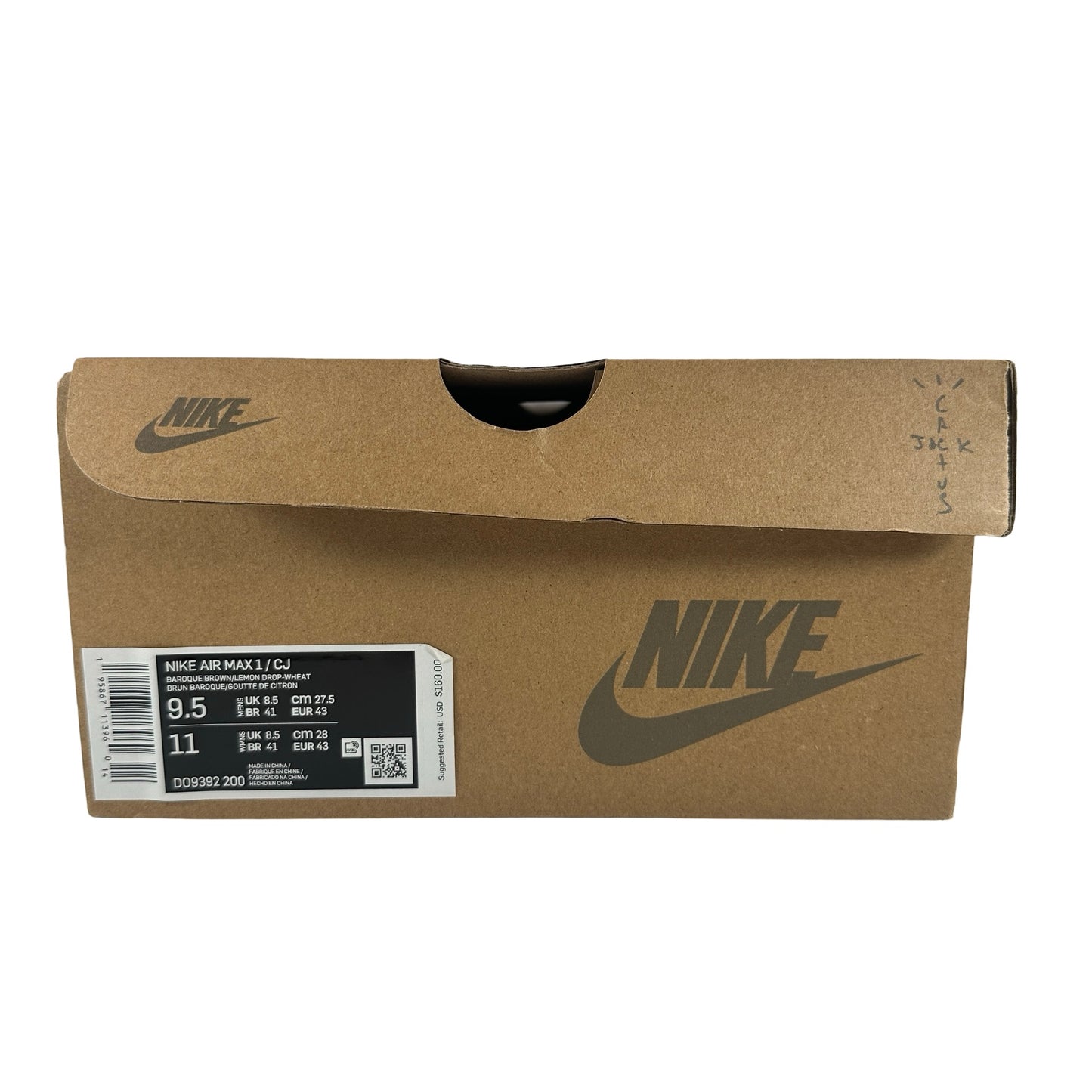 DO9392 200 Nike Air Max 1 Travis Scott Cactus Jack Baroque Brown [USED] - 9.5 M (Used)