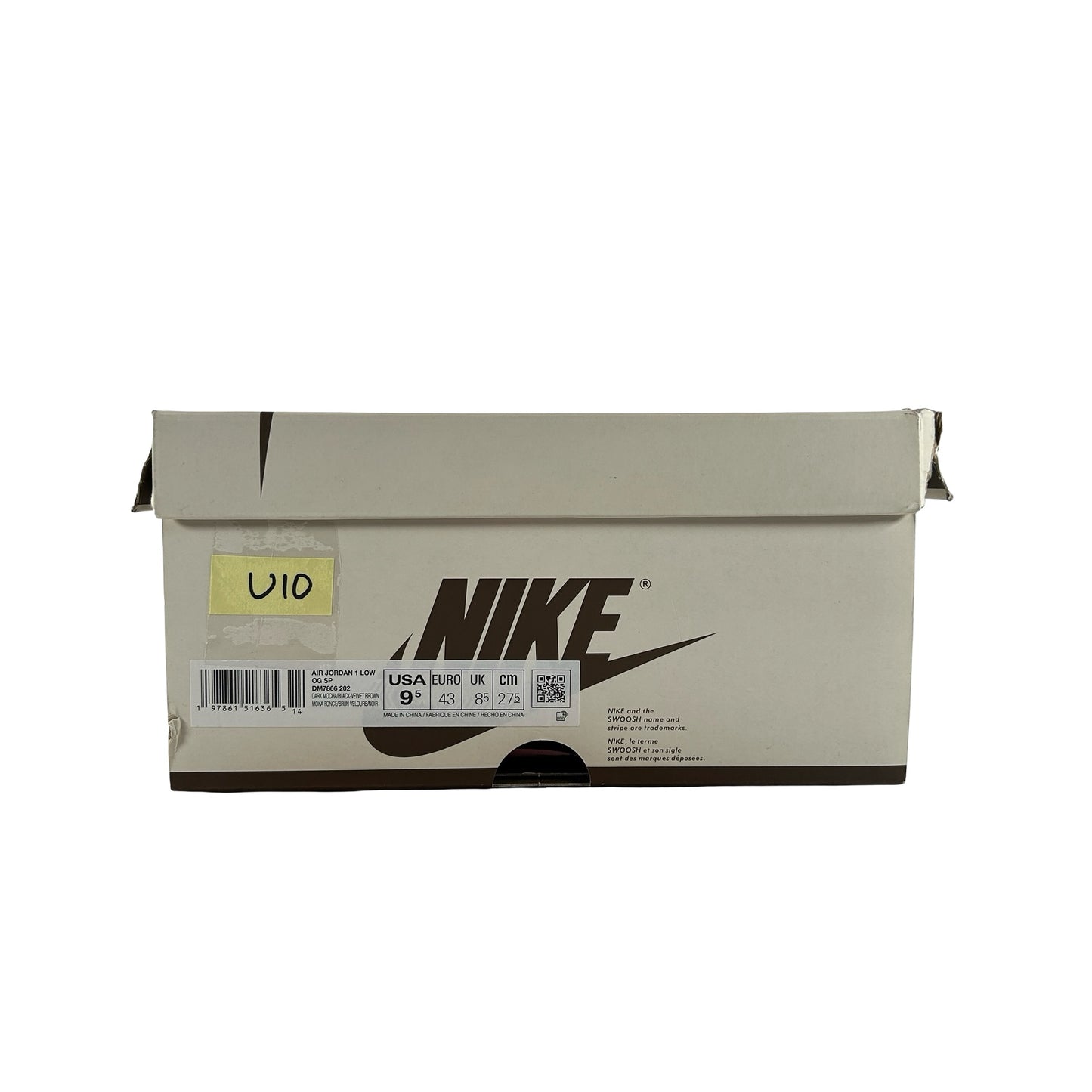 DM7866 202 Jordan 1 Retro Low OG SP Travis Scott Velvet Brown [USED] - 9.5 (Used10)