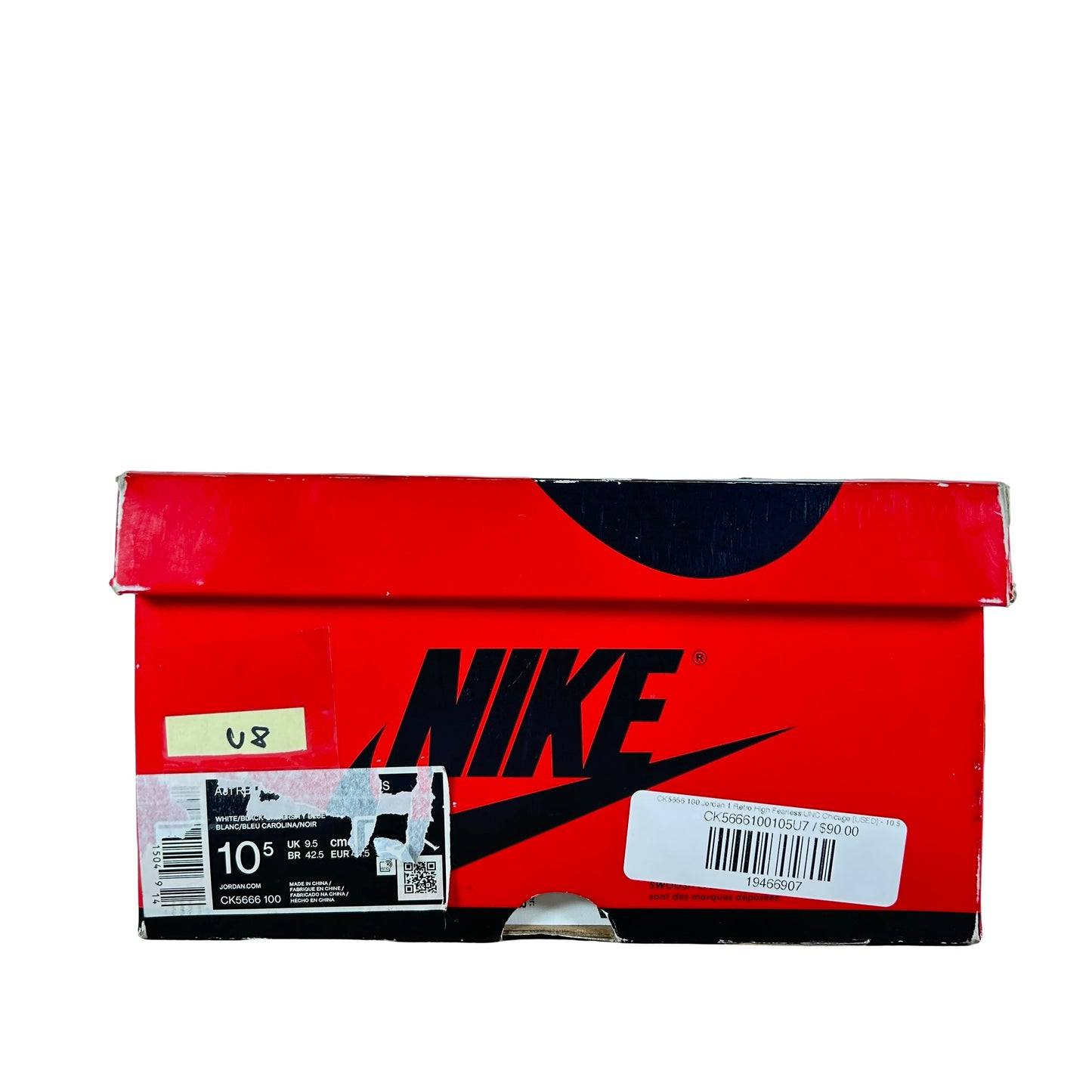 CK5666 100 Jordan 1 Retro High Fearless UNC Chicago [USED] - 10.5 M (Used8)