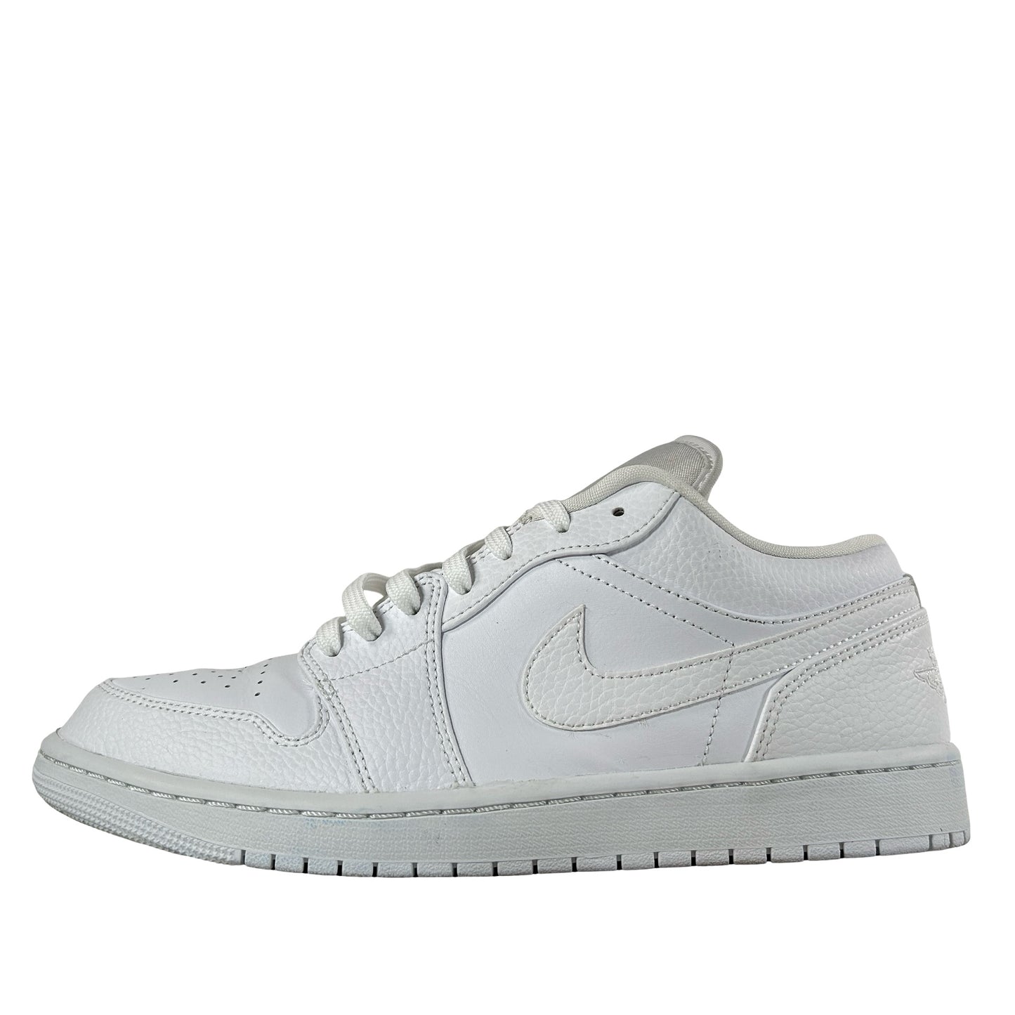 553558 130 Jordan 1 Low Triple White Tumbled Leather [USED] - 10 M (Used)