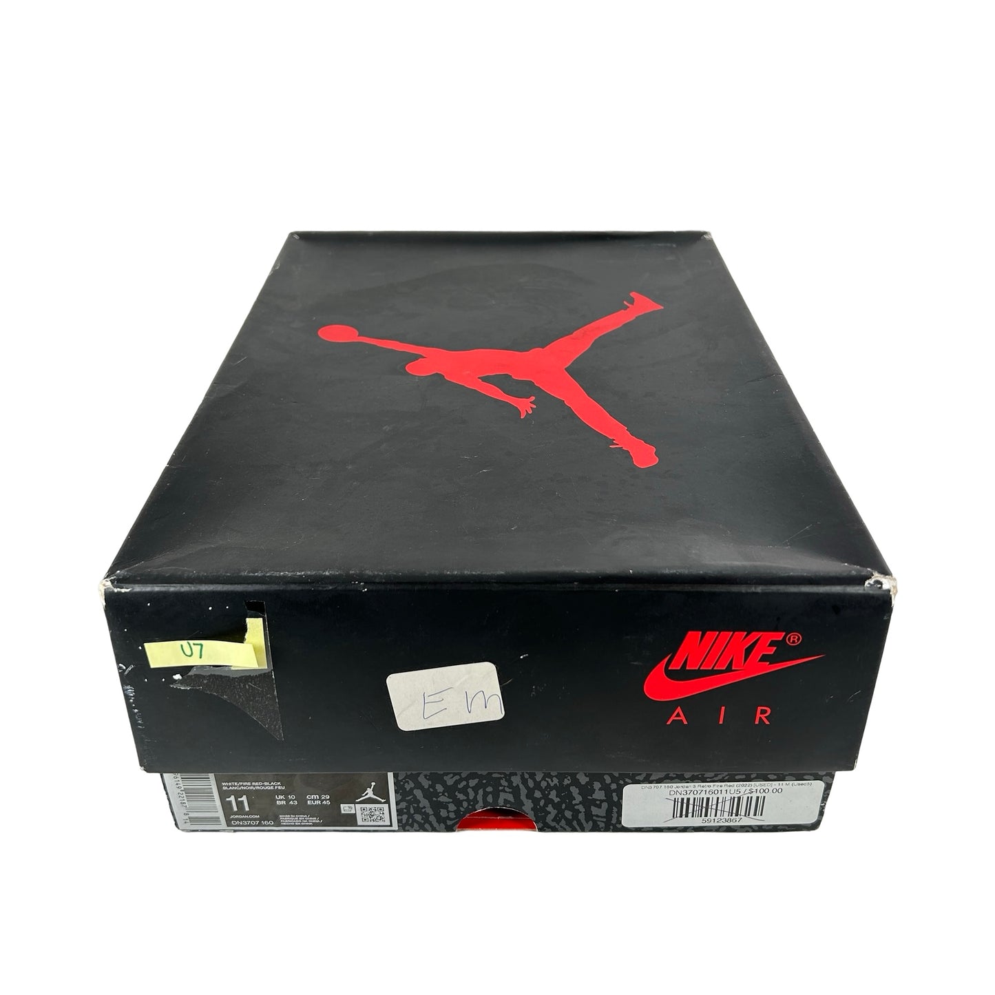 DN3707 160 Jordan 3 Retro Fire Red (2022) [USED] - 11 M (Used7)