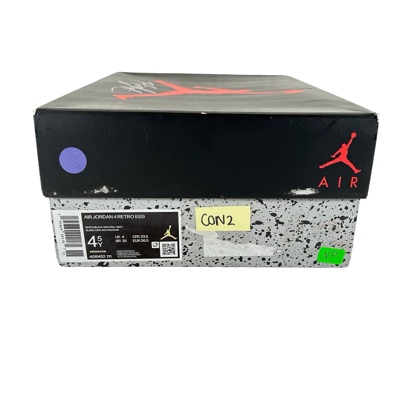 408452 111 Jordan 4 Retro Military Black (GS) [CONDITIONAL] - 4.5 Y (Slight paint chipping2)