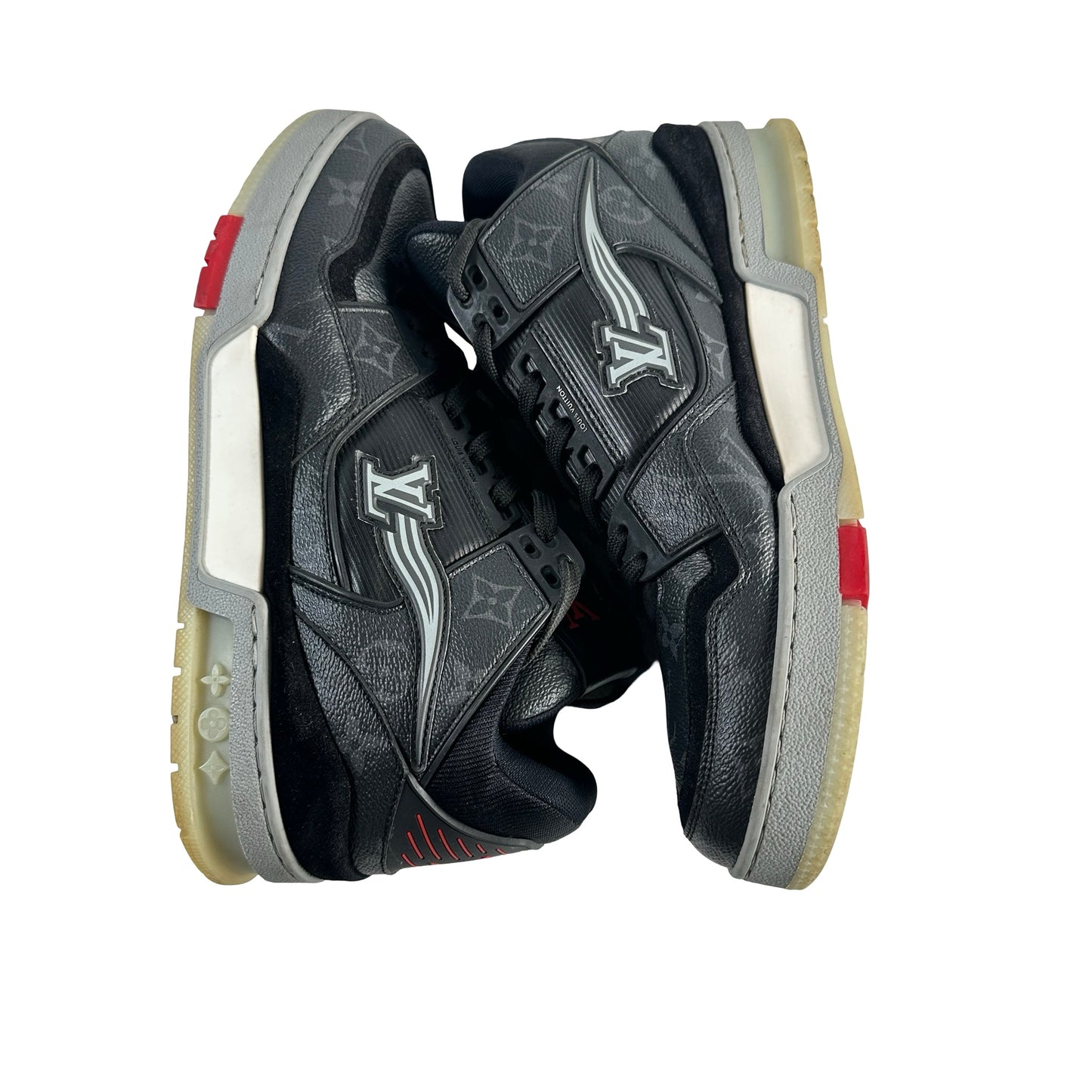 1A8AA7 / 1A8AA6 Louis Vuitton Trainer Eclipse [USED] - LV 8 (US 9.5) (Used) (No Box)
