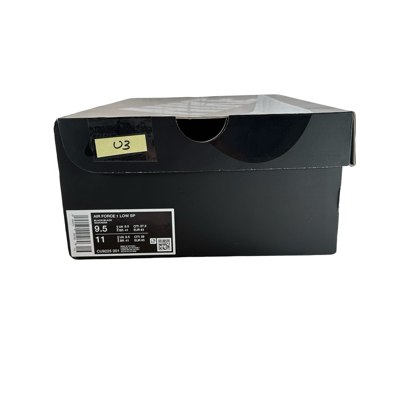 CU9225 001 Air Force 1 Low Supreme Black [USED] - 9.5 M (Used3)